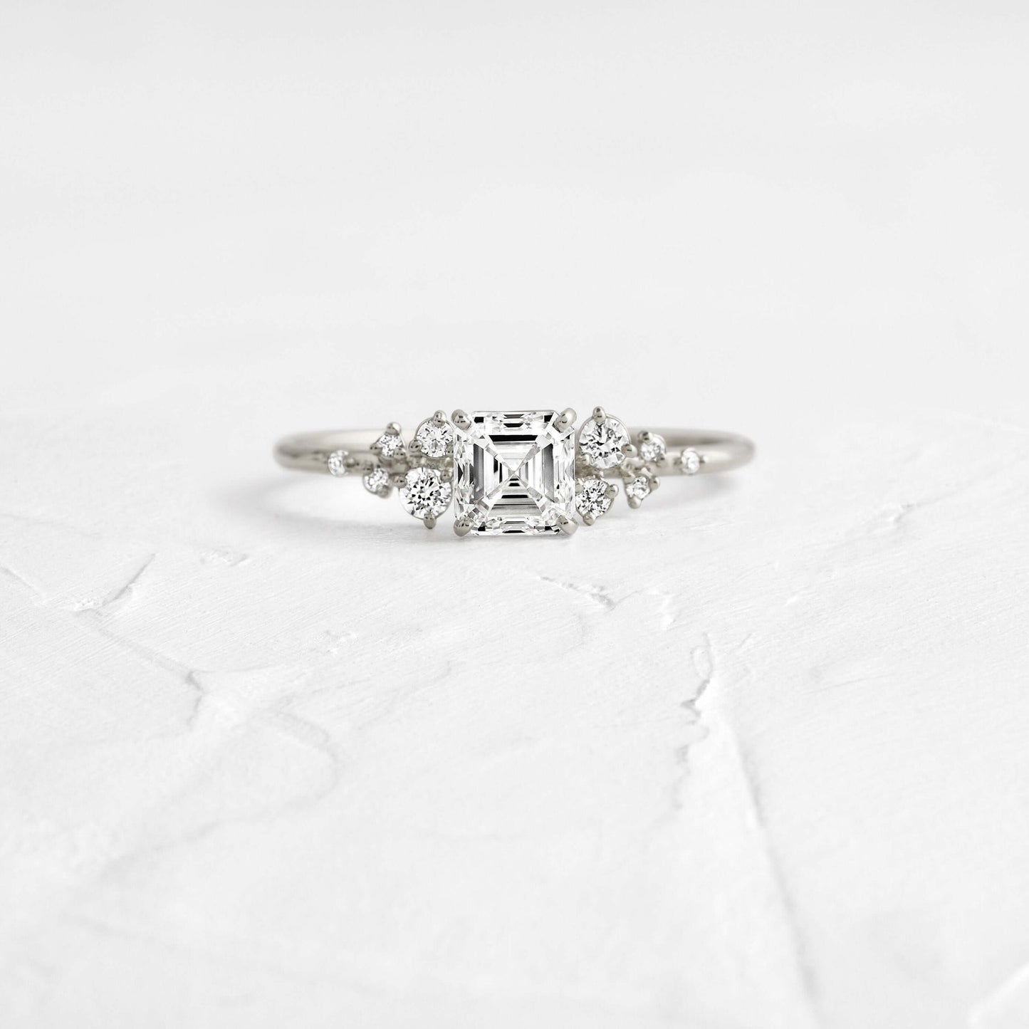 Cluster-Asscher Lab Grown Diamond Engagement Ring - Lifestyle