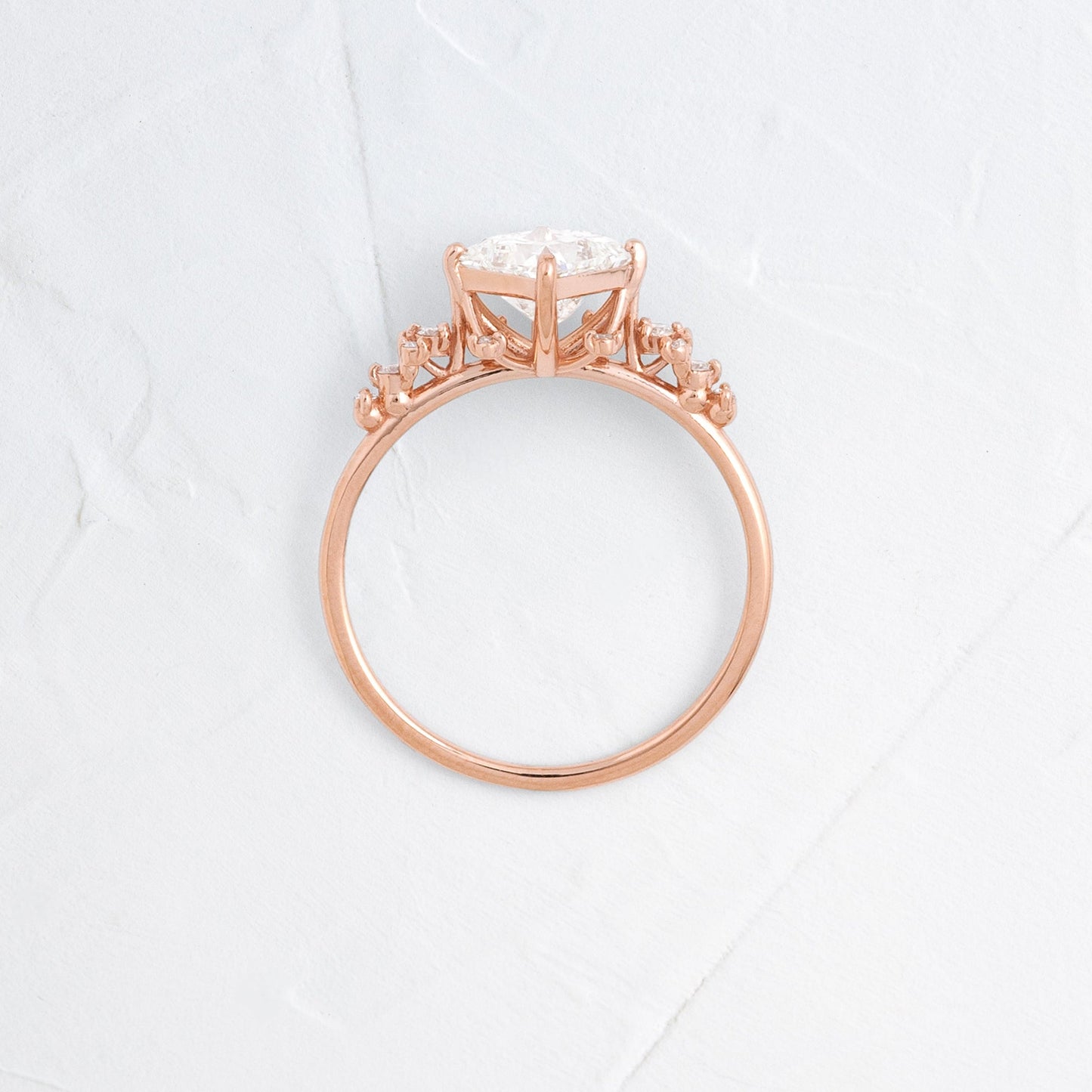 Cluster & Compass Set-Princess Lab Grown Diamond Engagement Ring - Back view