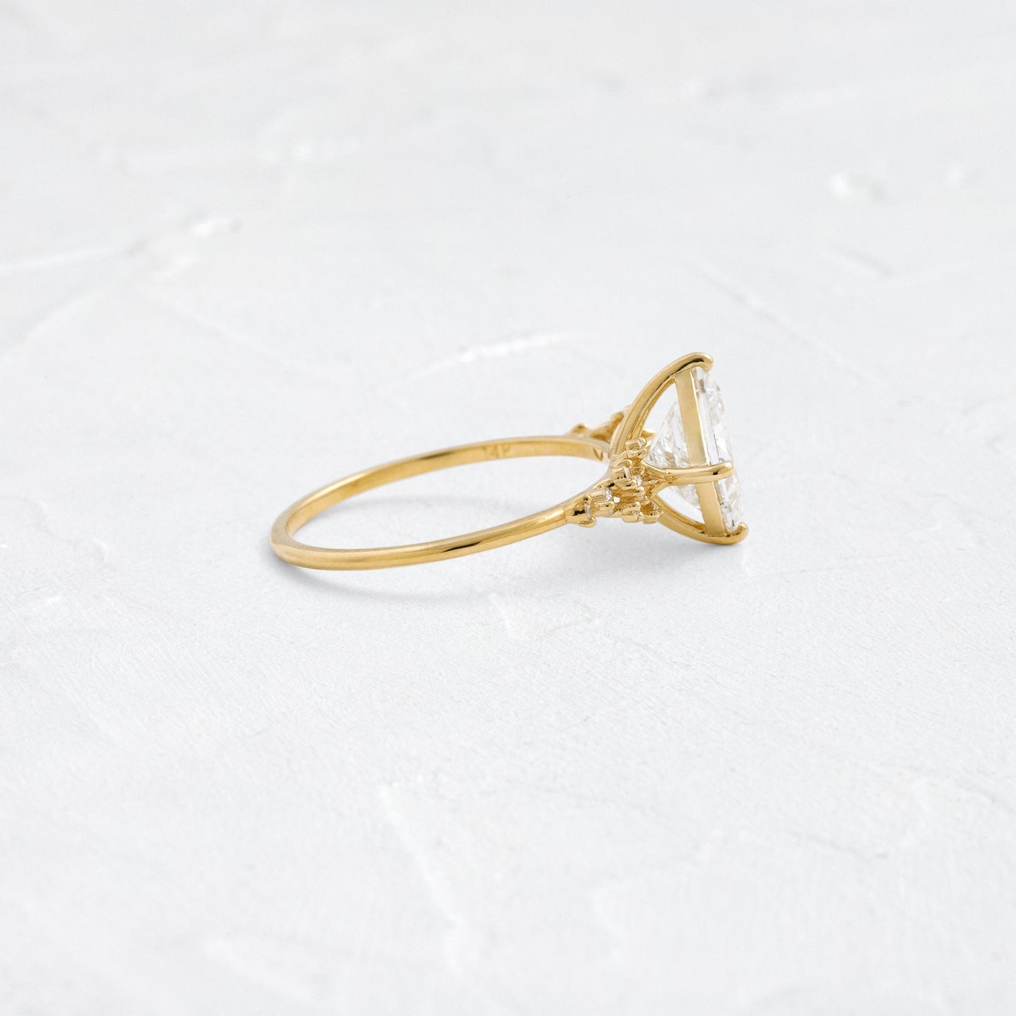 Cluster & Compass Style-Princess Lab Grown Diamond Engagement Ring - Side view