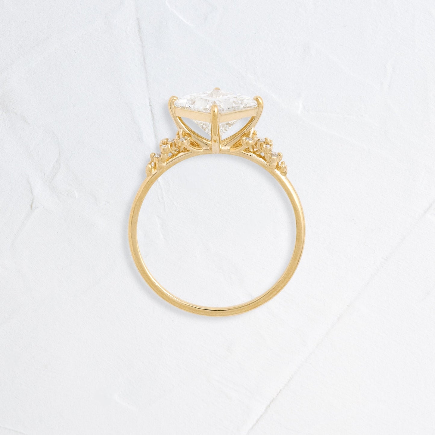 Cluster & Compass Style-Princess Lab Grown Diamond Engagement Ring - Back view
