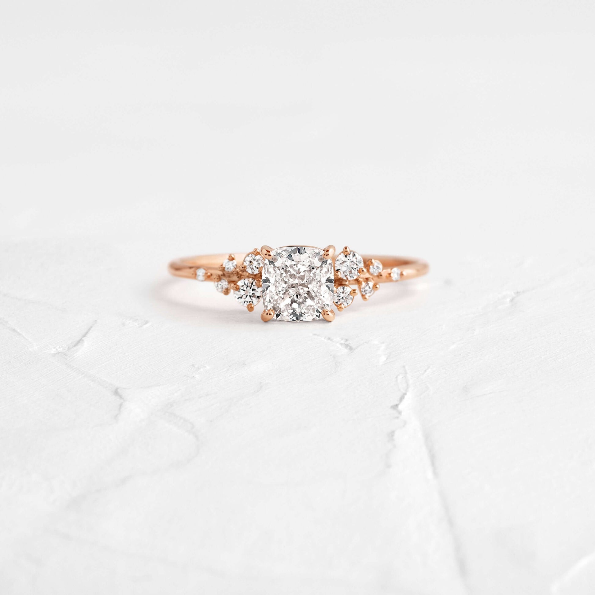 Cluster-Cushion Lab Grown Diamond Engagement Ring - Back view