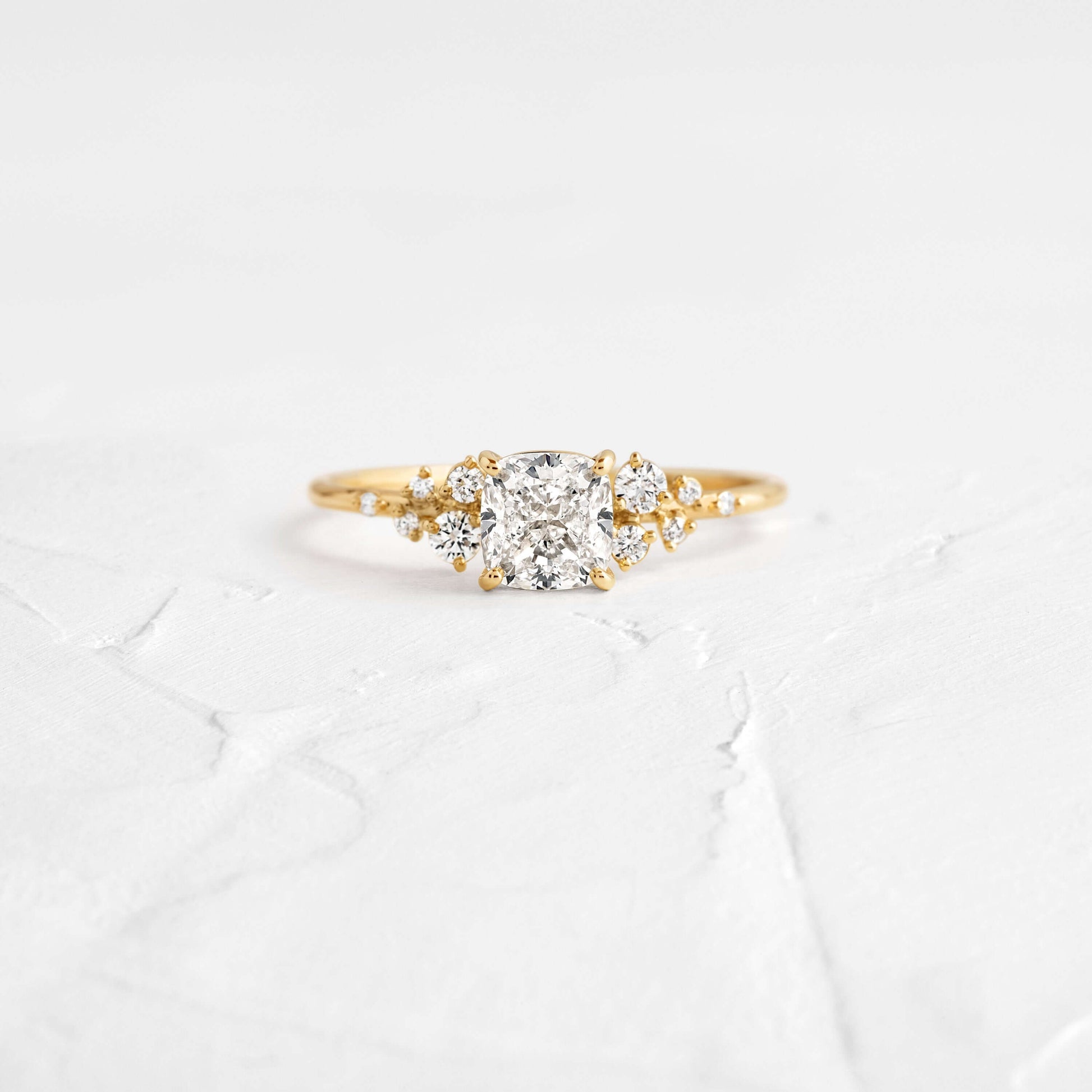 Cluster-Cushion Lab Grown Diamond Engagement Ring - Front view