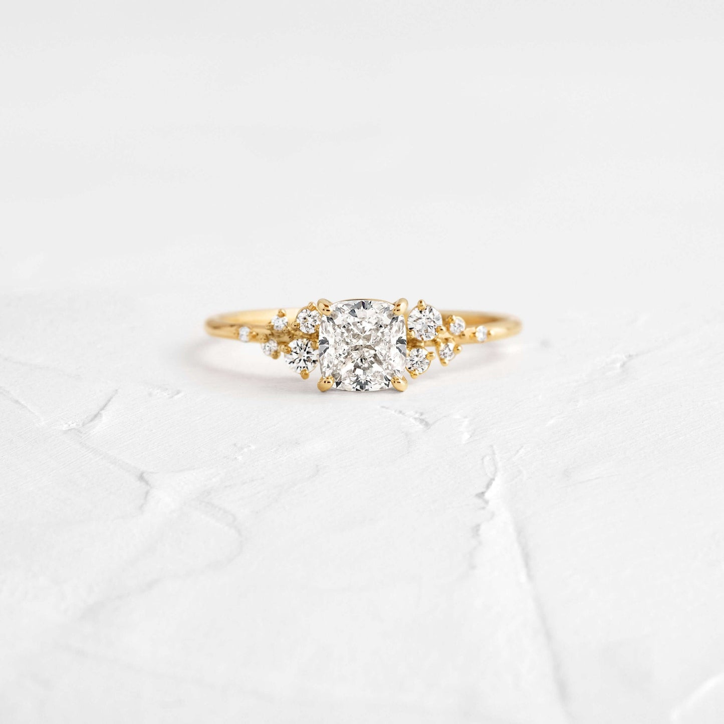 Cluster-Cushion Lab Grown Diamond Engagement Ring - Front view