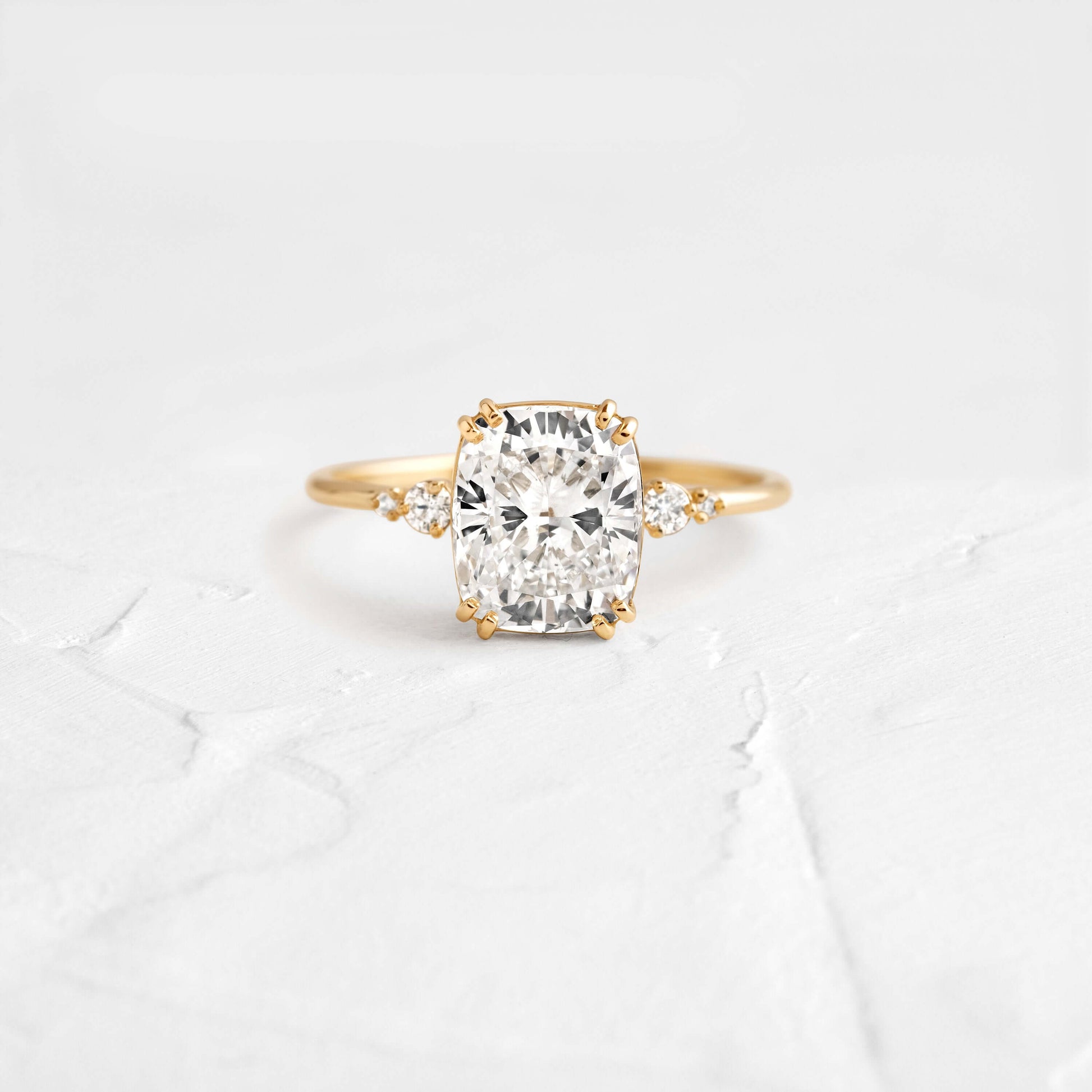 Cluster-Cushion Lab Grown Diamond Engagement Ring - Front view