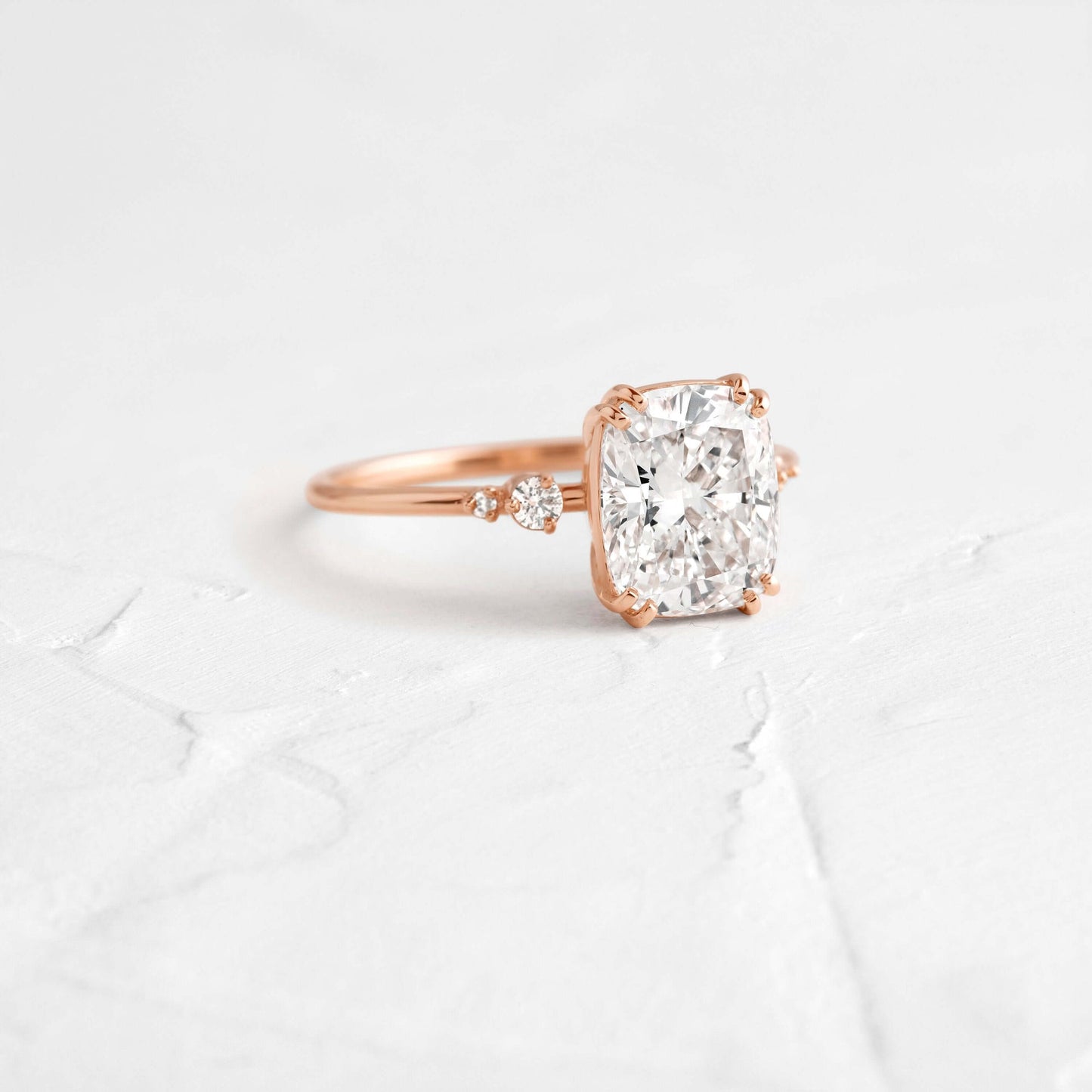 Cluster-Cushion Lab Grown Diamond Engagement Ring - Front view