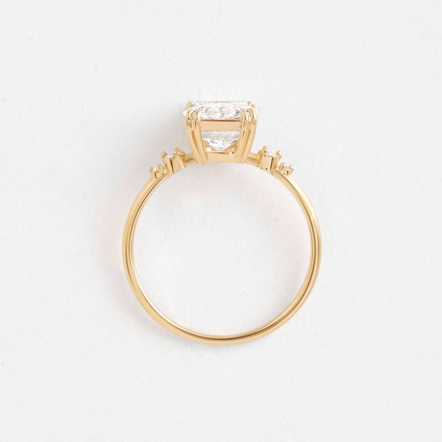 Cluster-Cushion Lab Grown Diamond Engagement Ring - Back view