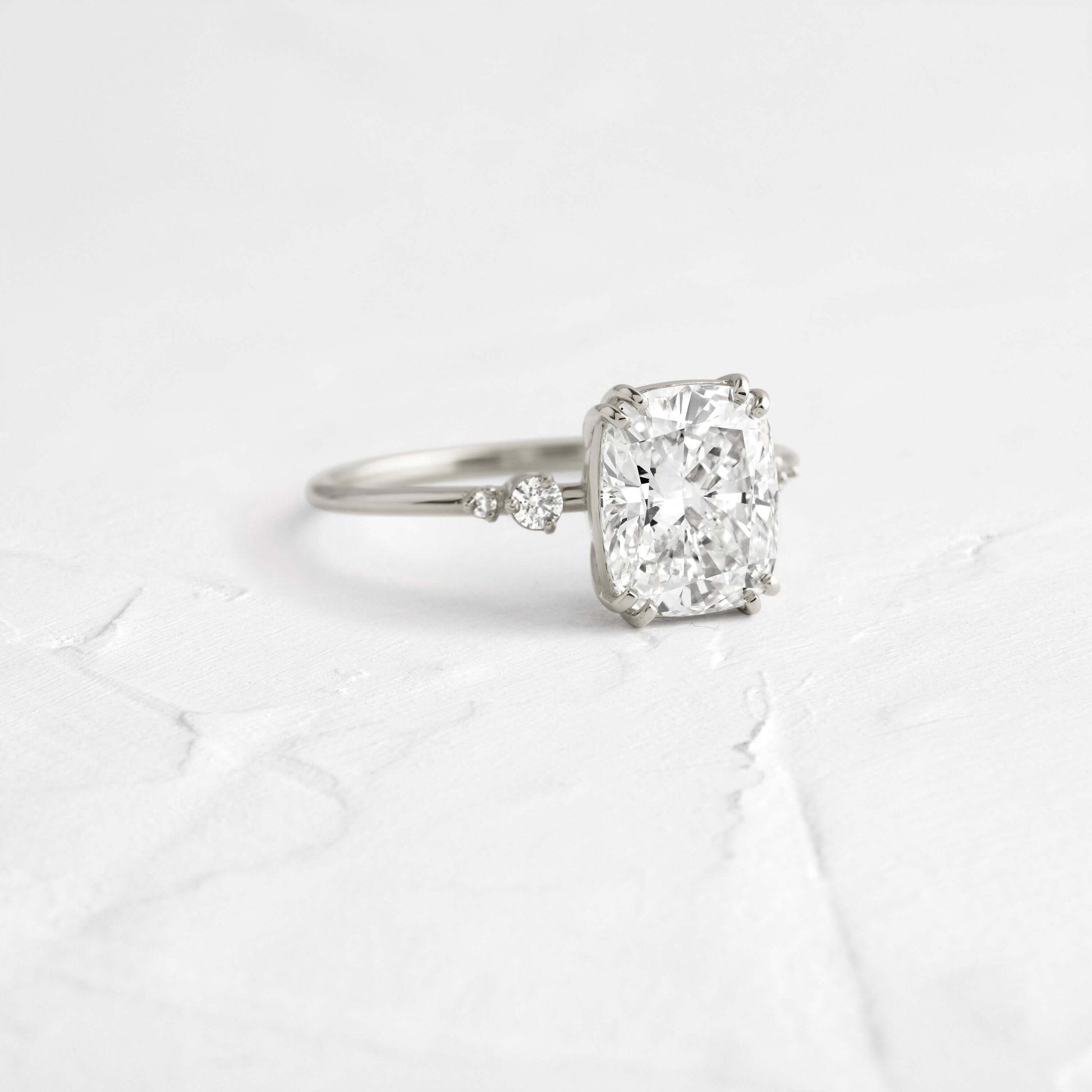 Cluster-Cushion Lab Grown Diamond Engagement Ring - Front view