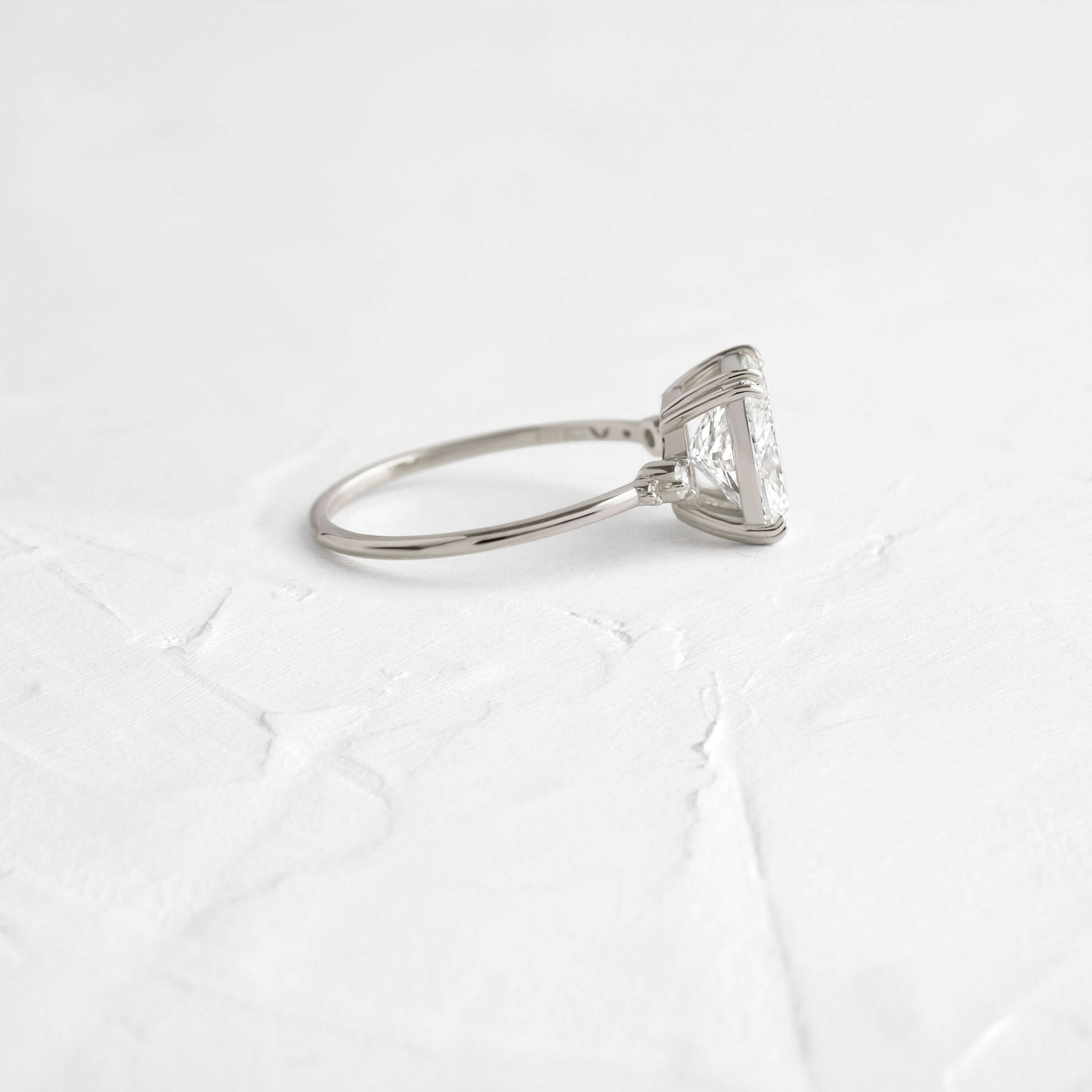 Cluster-Cushion Lab Grown Diamond Engagement Ring - Side view