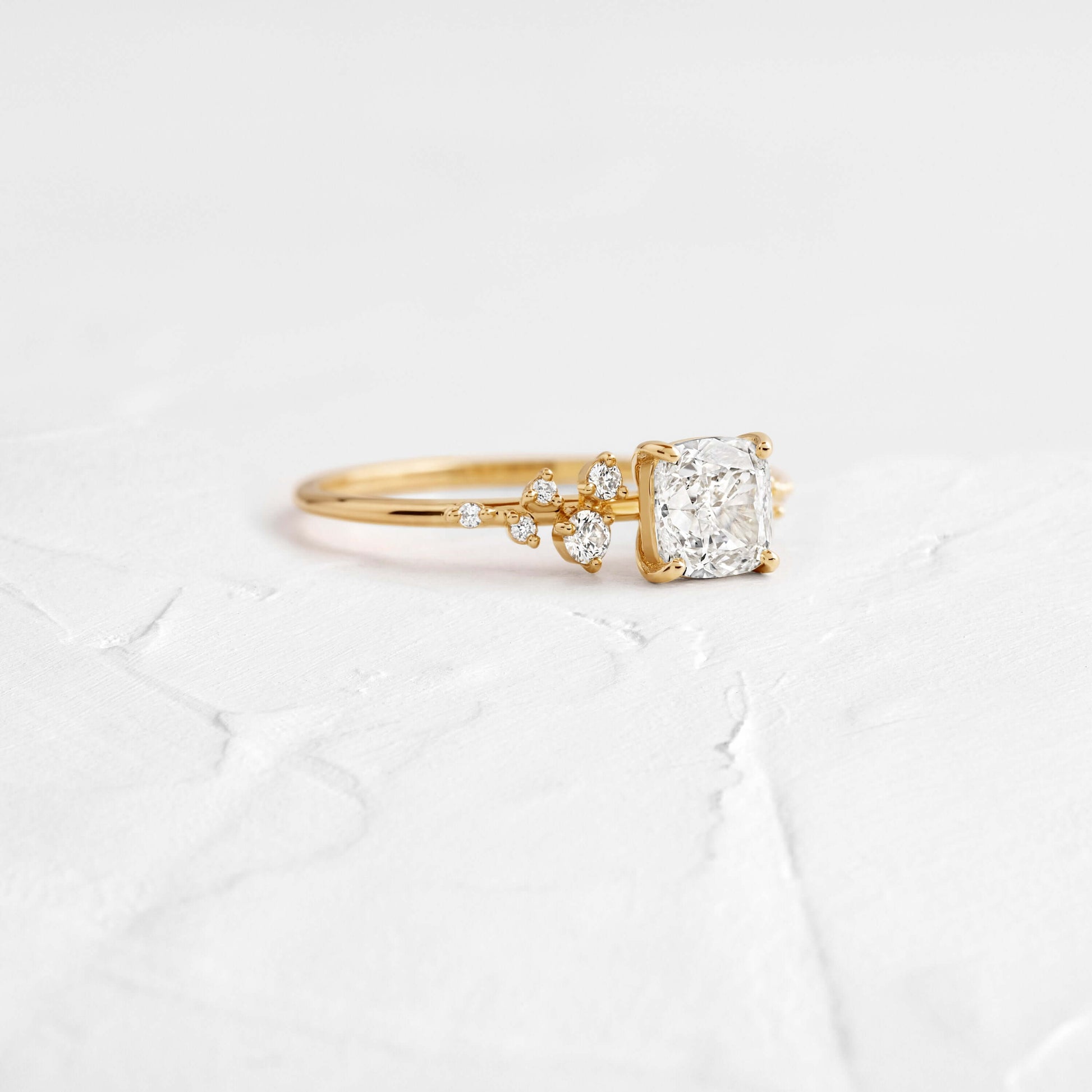 Cluster-Cushion Lab Grown Diamond Engagement Ring - Front view
