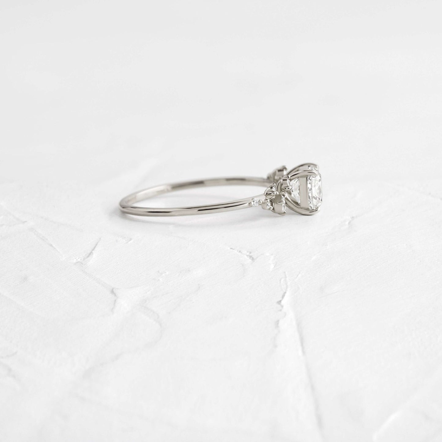 Cluster-Cushion Lab Grown Diamond Engagement Ring - Front view