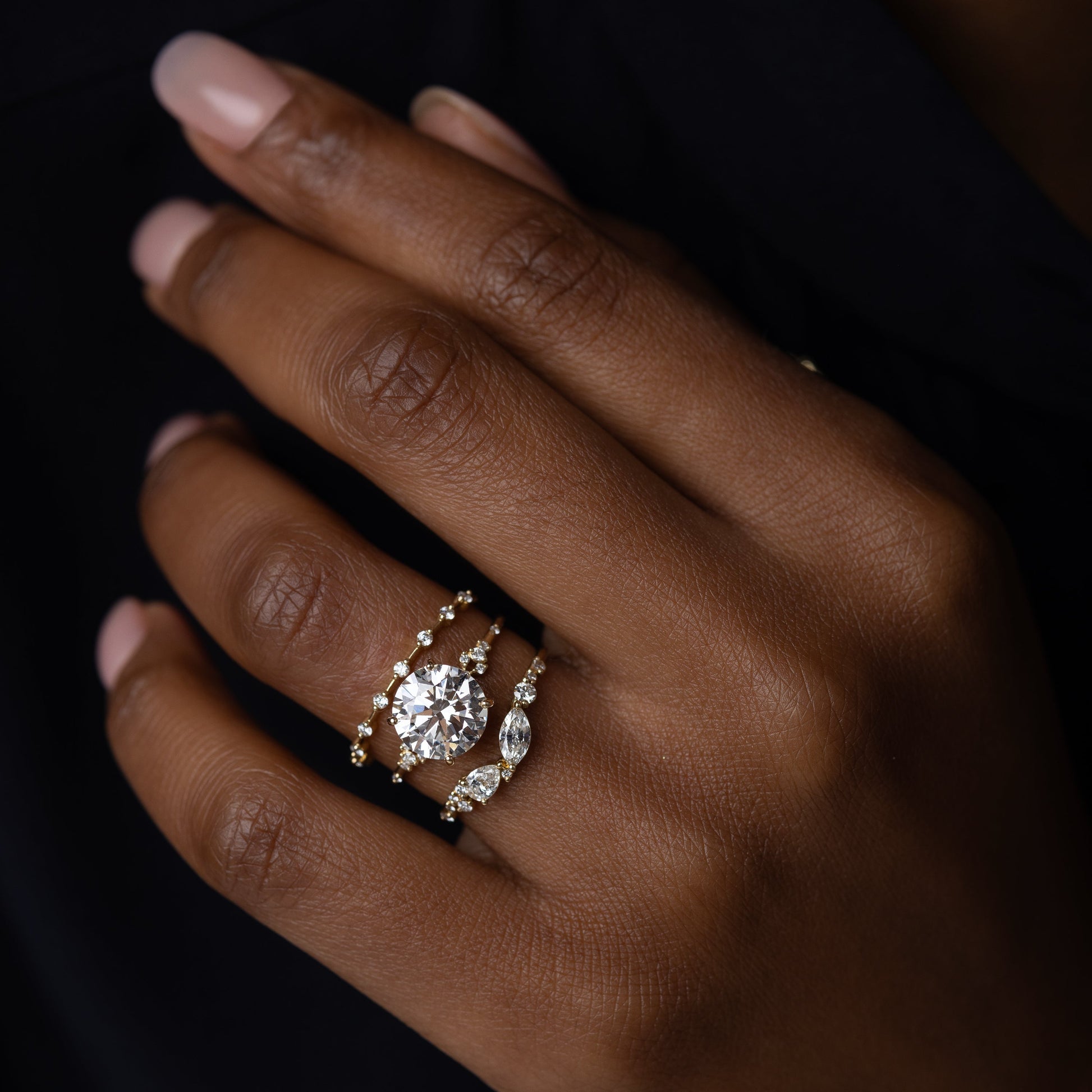 Cluster & Dainty Pave-Round Lab Grown Diamond Engagement Ring - Lifestyle