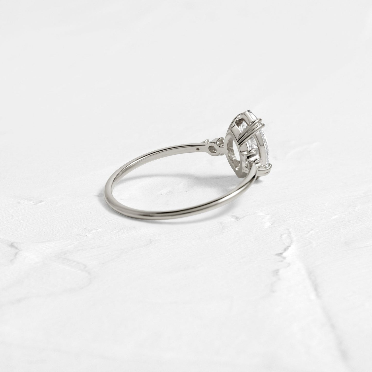 Cluster & Double Prong-Marquise Lab Grown Diamond Engagement Ring - Lifestyle