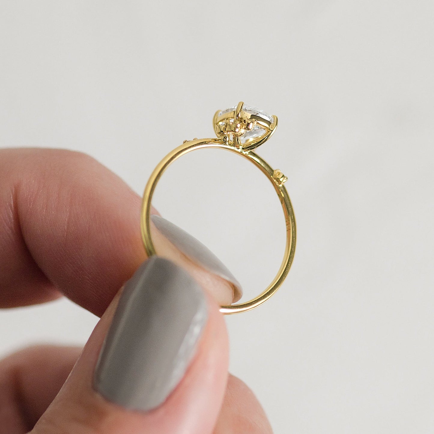Cluster-Elongated Cushion Lab Grown Diamond Engagement Ring - Lifestyle