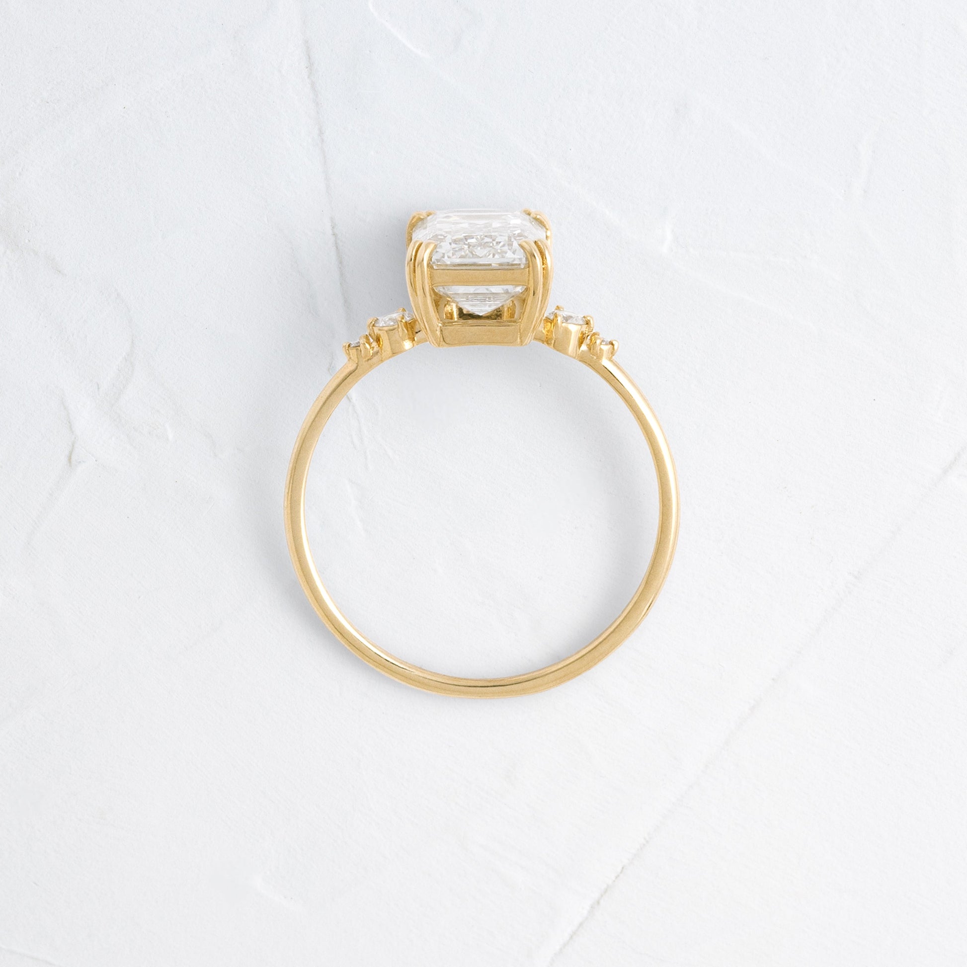 Cluster-Emerald Lab Grown Diamond Engagement Ring - Side view