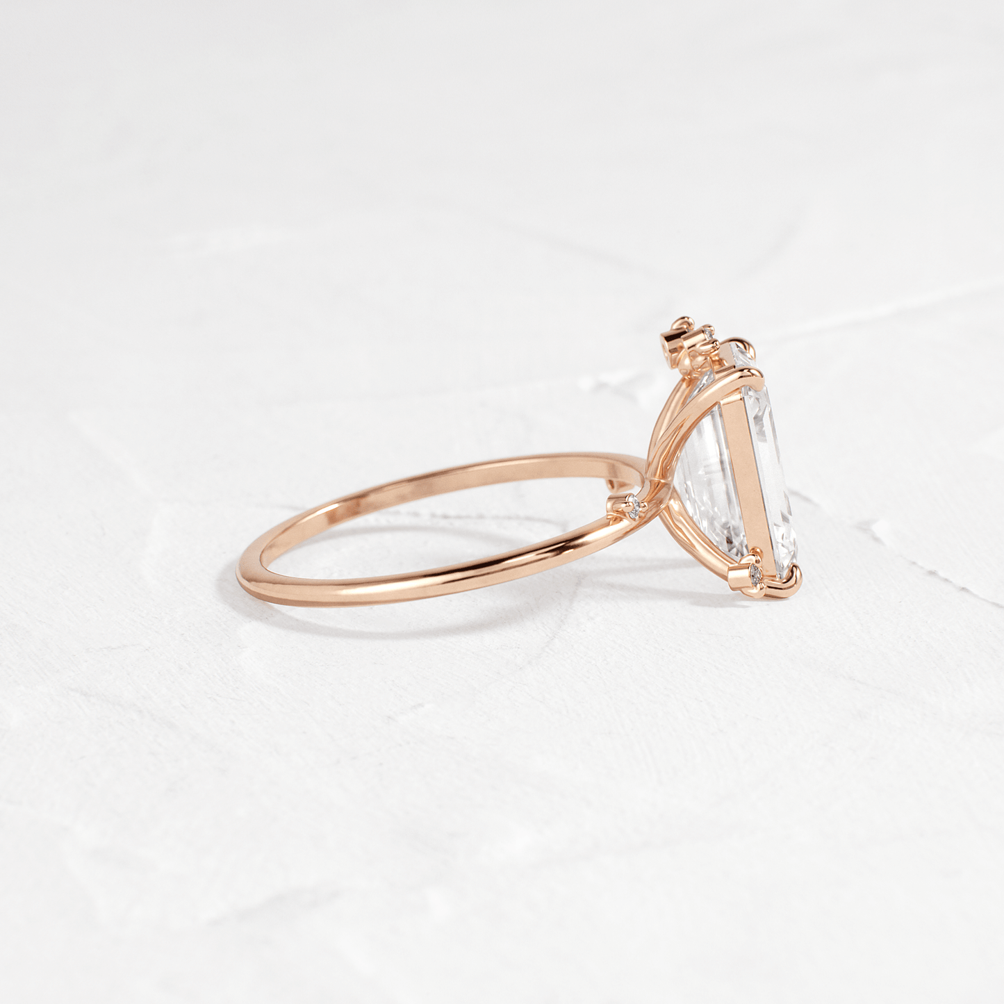 Cluster-Emerald Lab Grown Diamond Engagement Ring - Lifestyle