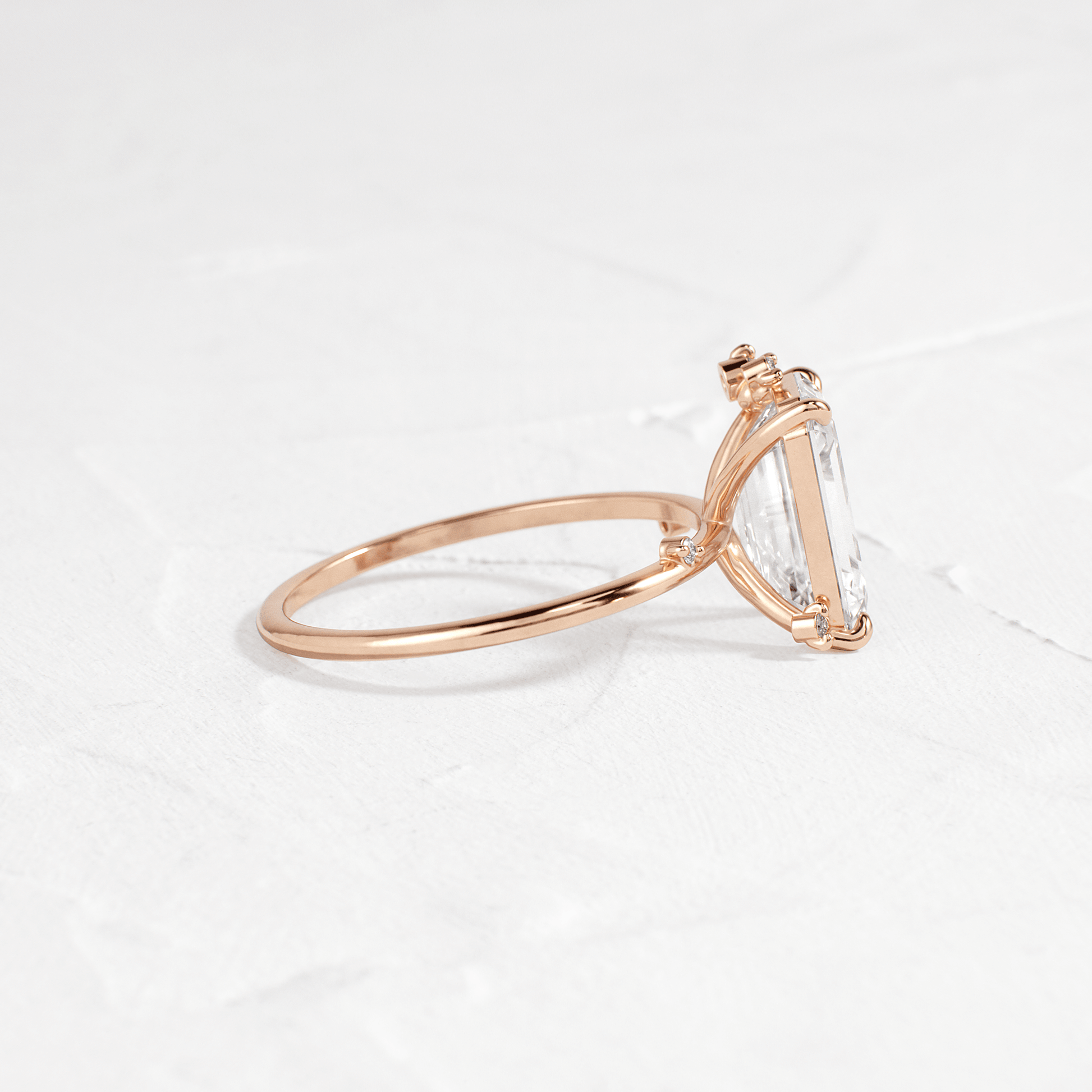 Cluster-Emerald Lab Grown Diamond Engagement Ring - Lifestyle