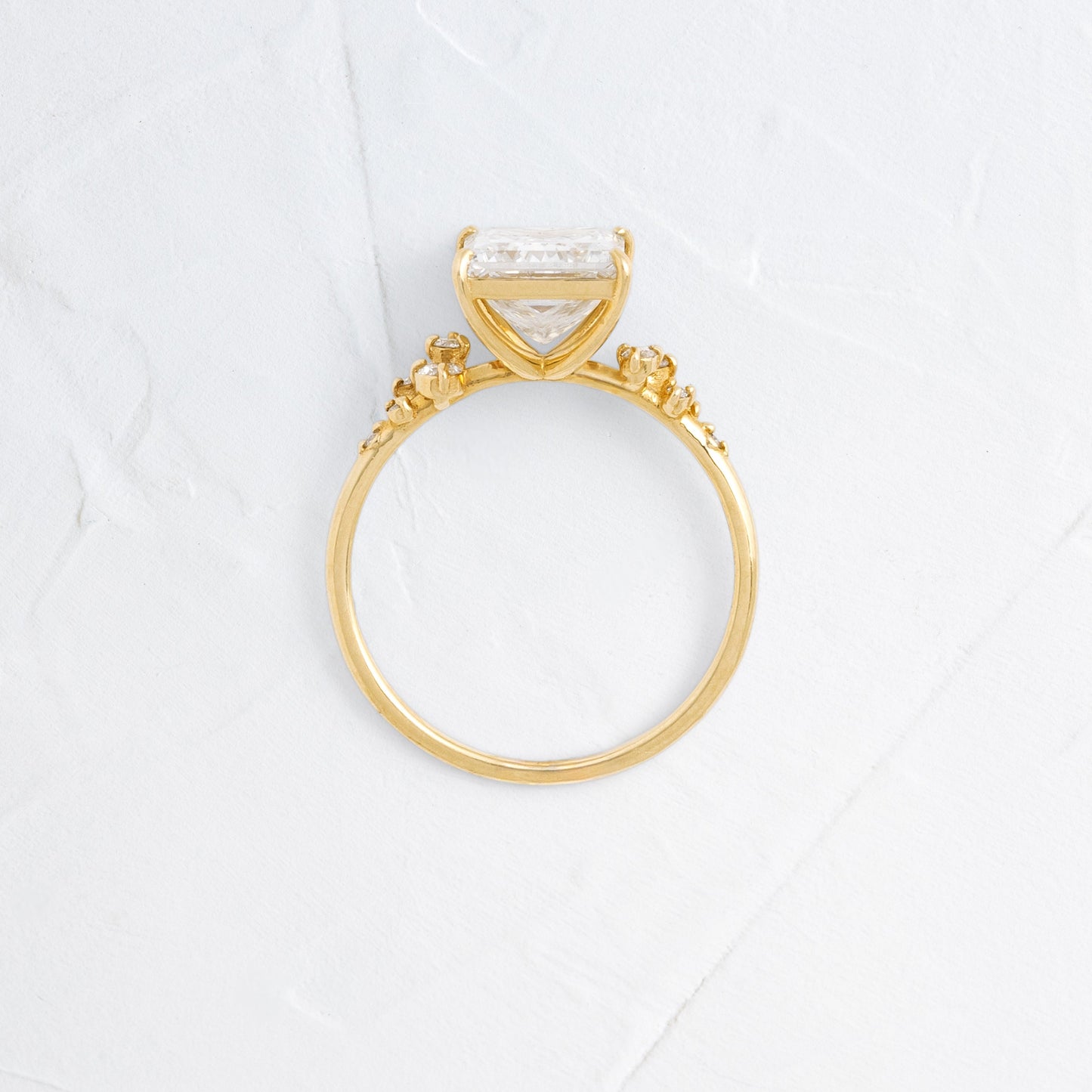 Cluster-Princess Lab Grown Diamond Engagement Ring - Back view