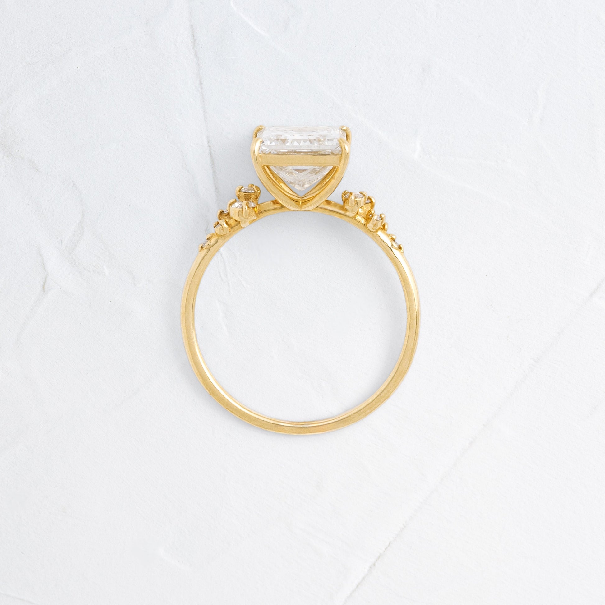 Cluster-Princess Lab Grown Diamond Engagement Ring - Back view