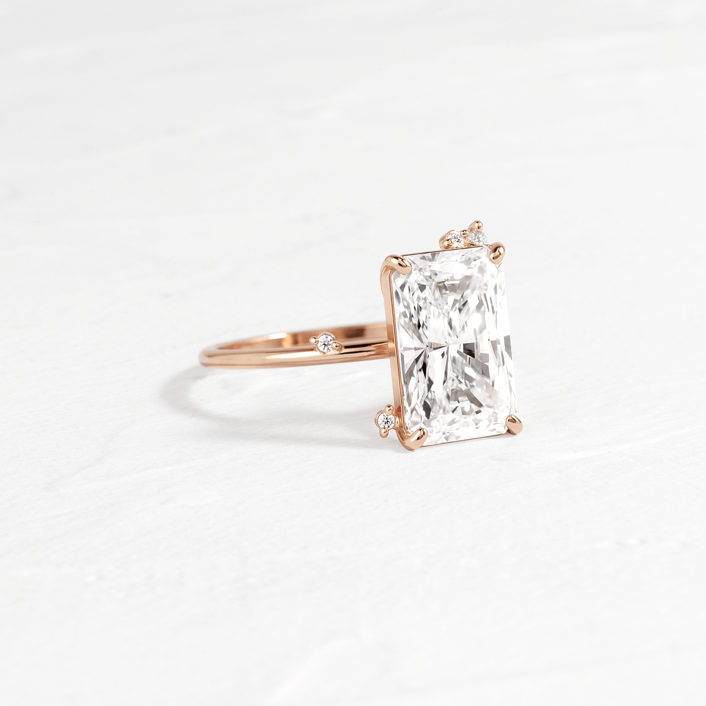 Cluster-Radiant Lab Grown Diamond Engagement Ring - Detail view