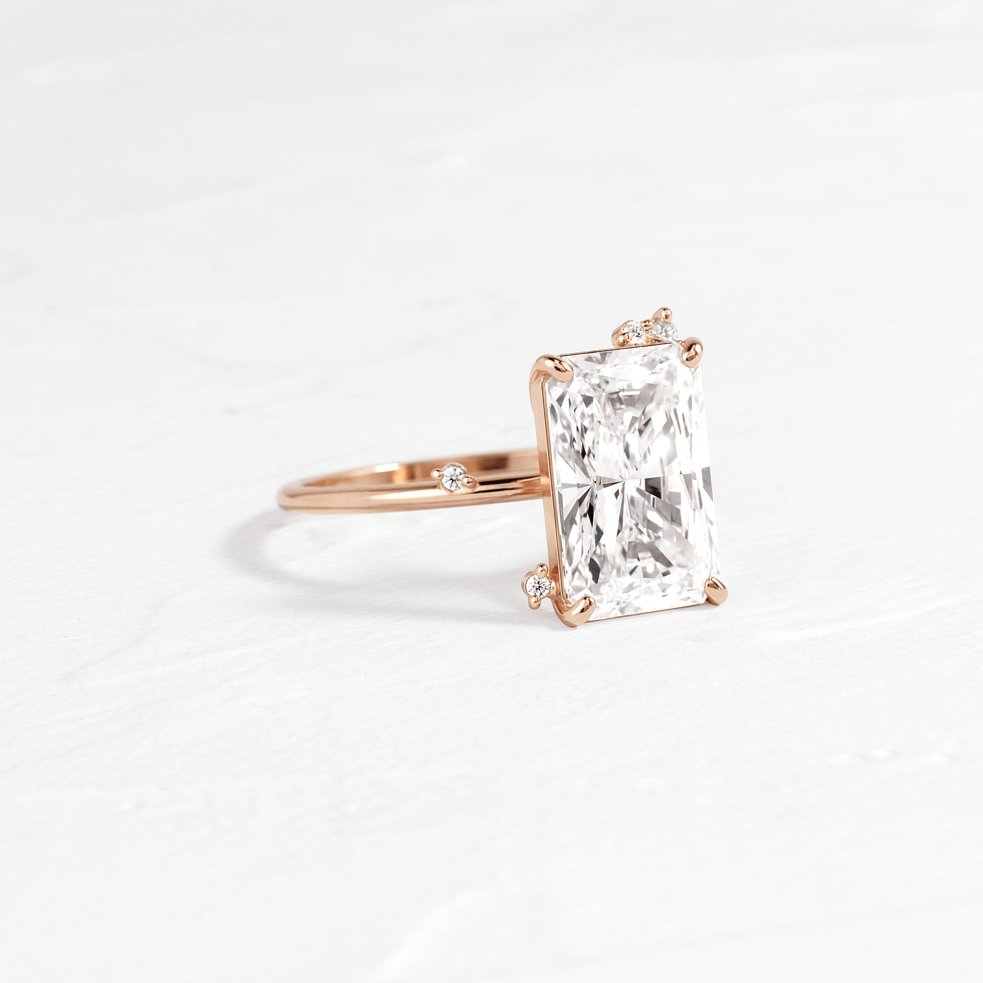 Cluster-Radiant Lab Grown Diamond Engagement Ring - Detail view