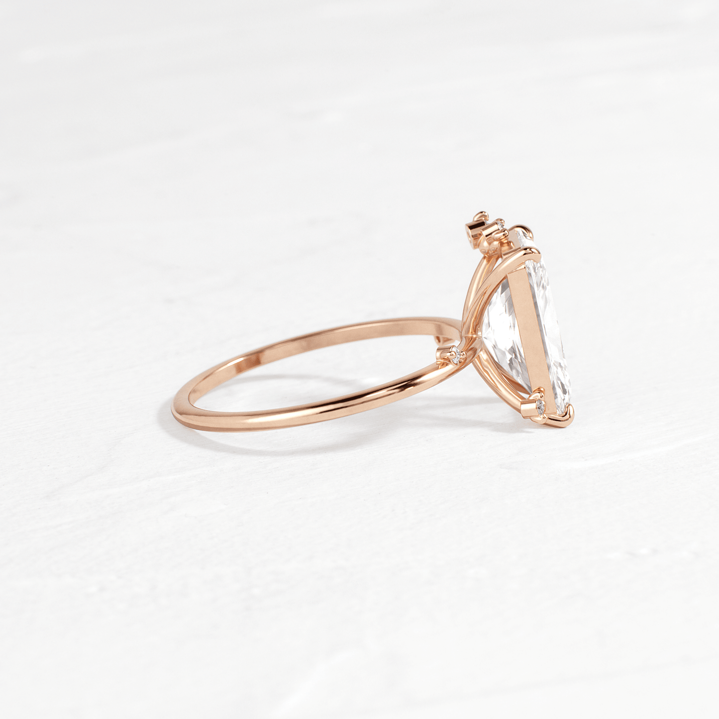 Cluster-Radiant Lab Grown Diamond Engagement Ring - On model
