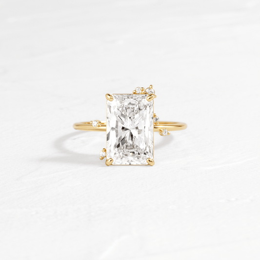 Cluster-Radiant Lab Grown Diamond Engagement Ring - Front view