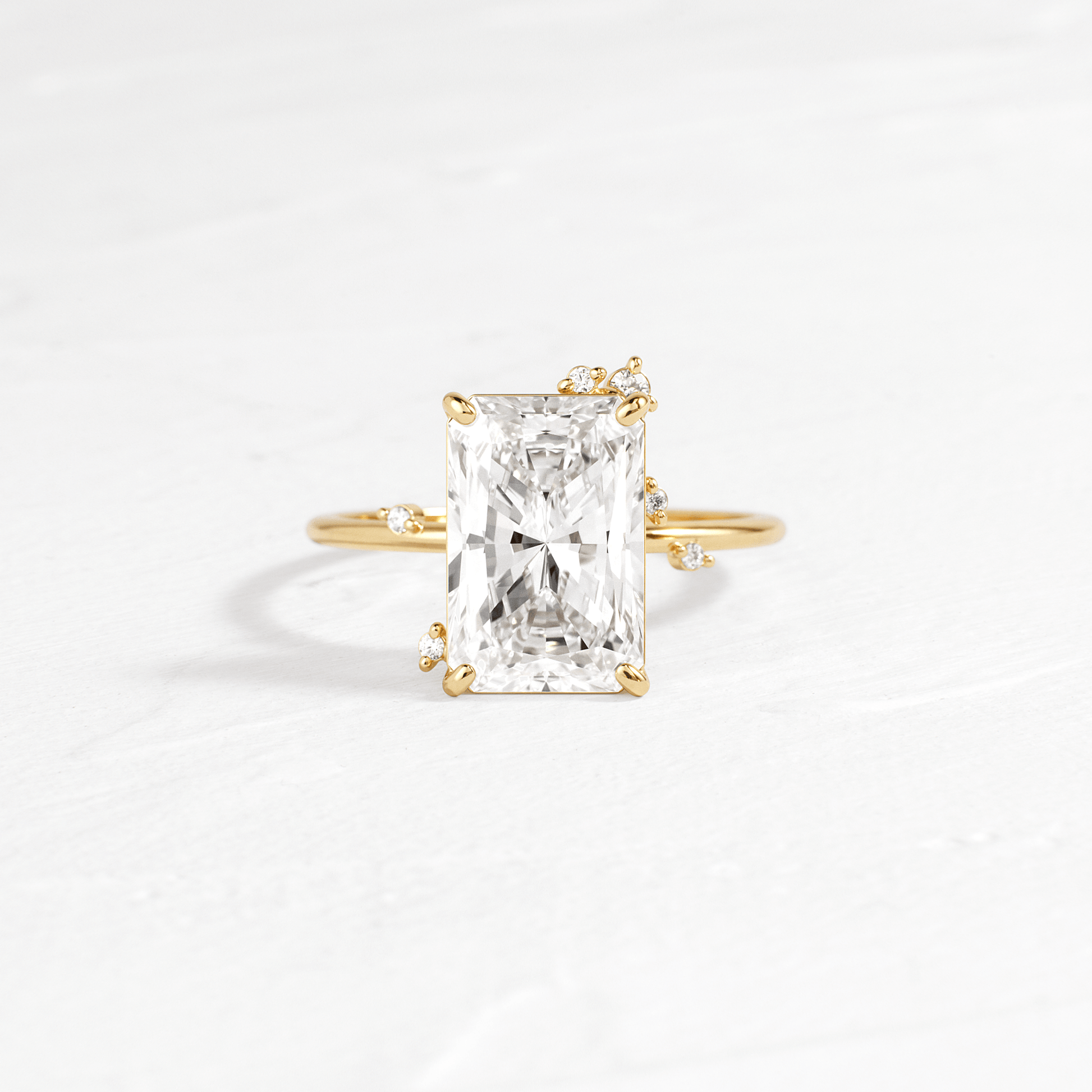 Cluster-Radiant Lab Grown Diamond Engagement Ring - Front view