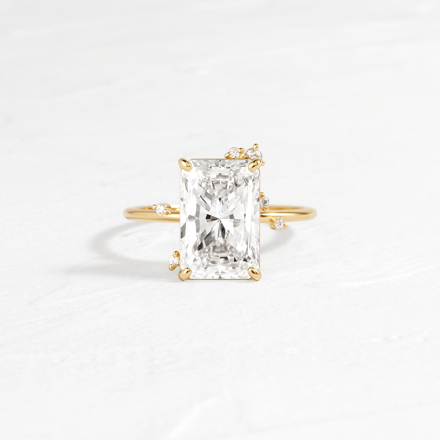 Cluster-Radiant Lab Grown Diamond Engagement Ring - Front view