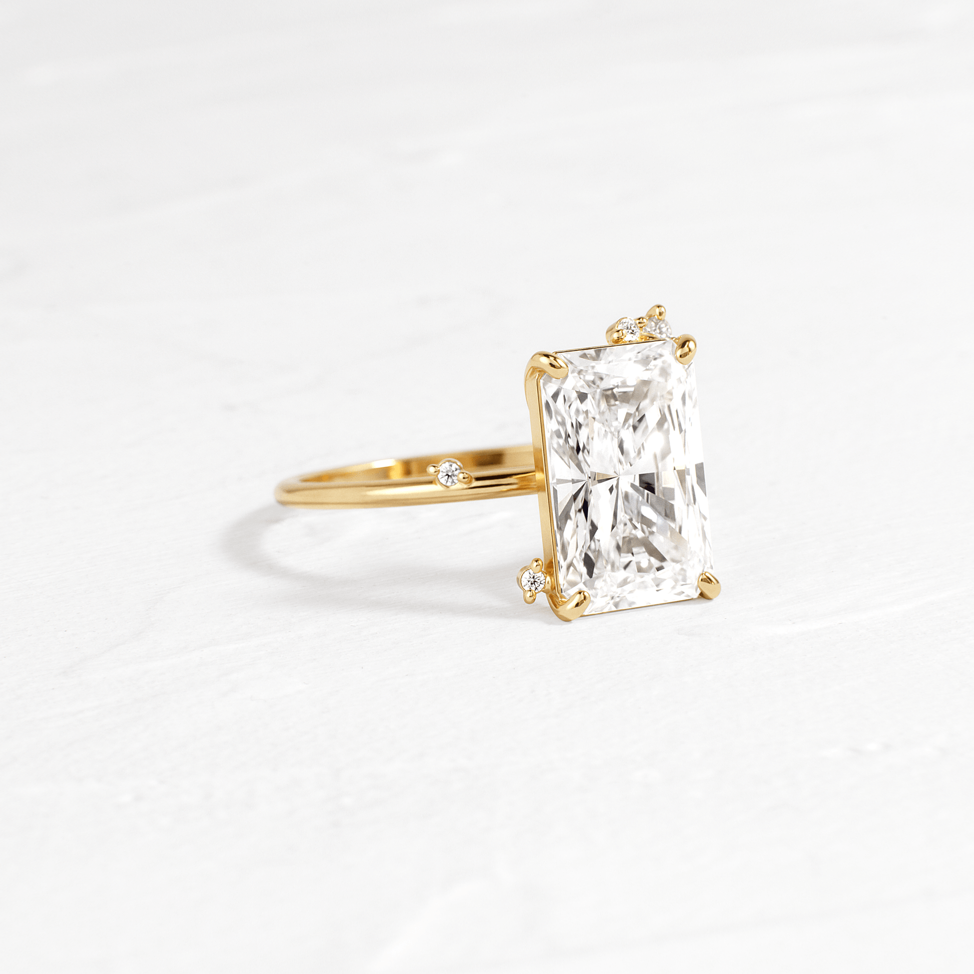 Cluster-Radiant Lab Grown Diamond Engagement Ring - Front view