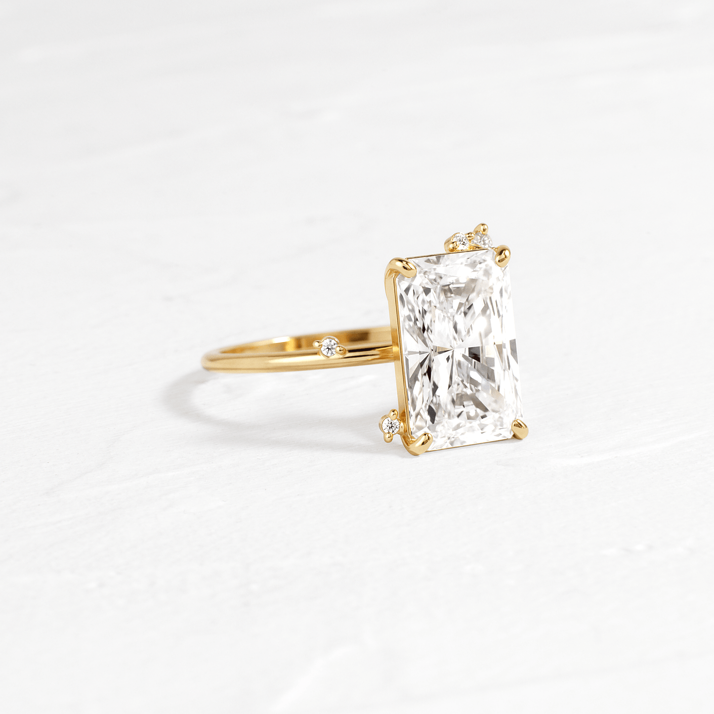 Cluster-Radiant Lab Grown Diamond Engagement Ring - Front view
