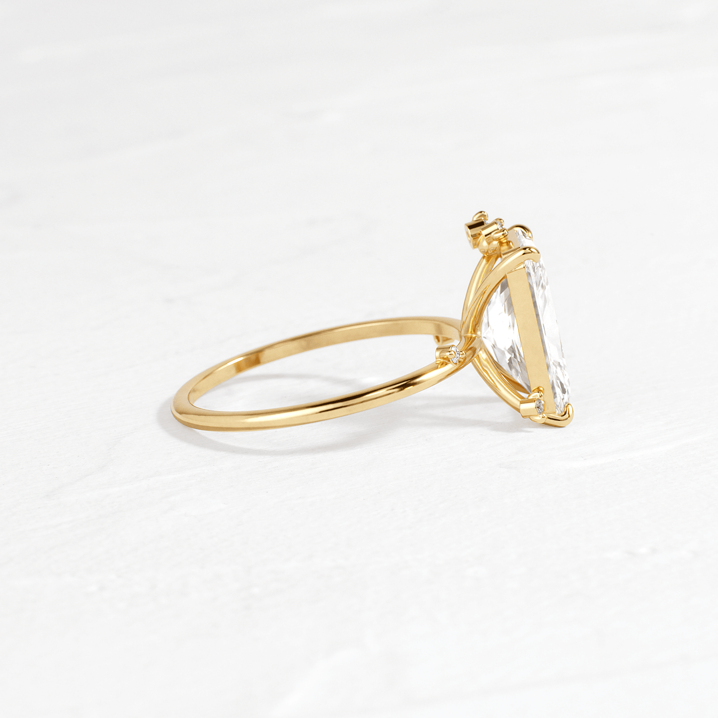 Cluster-Radiant Lab Grown Diamond Engagement Ring - Side view