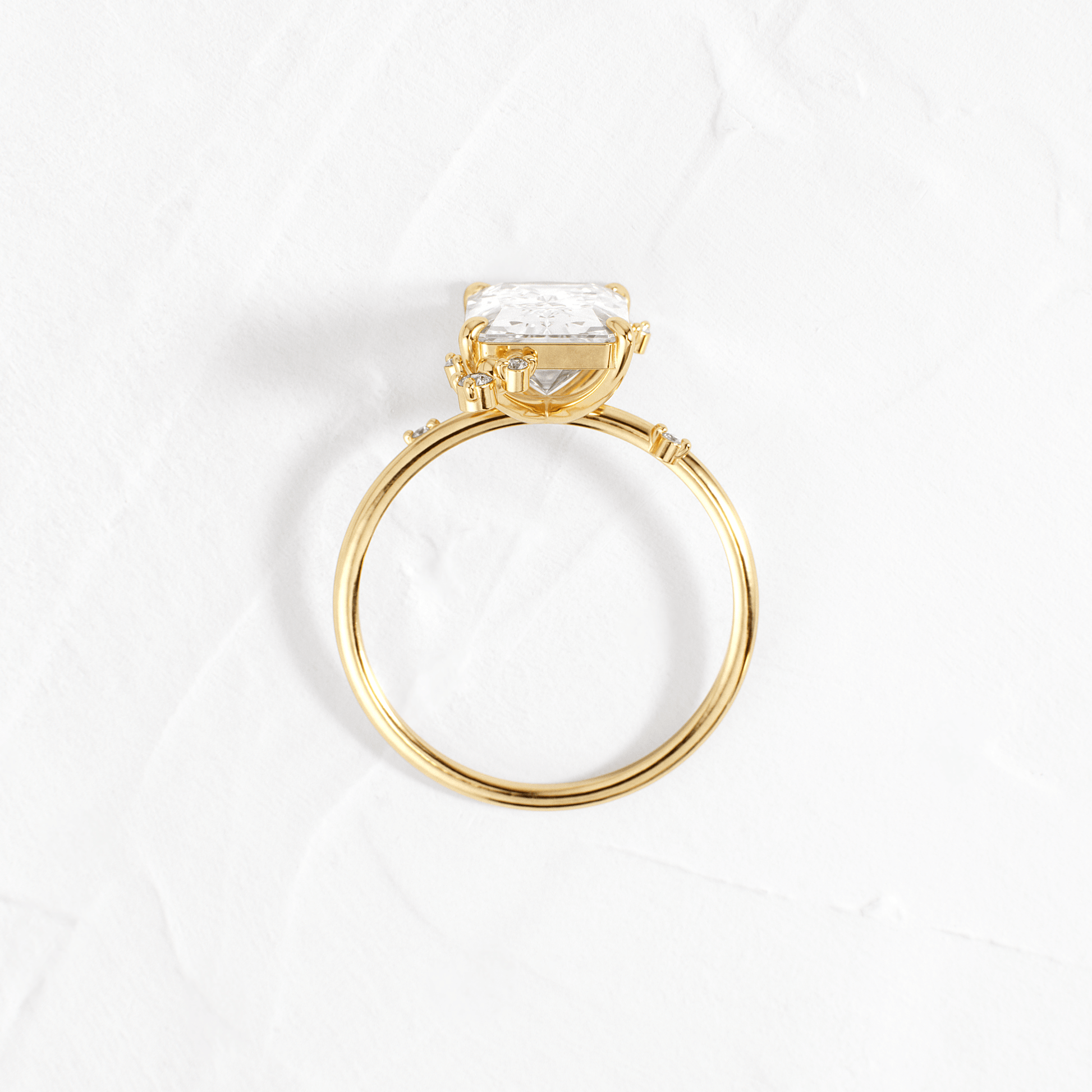 Cluster-Radiant Lab Grown Diamond Engagement Ring - Back view