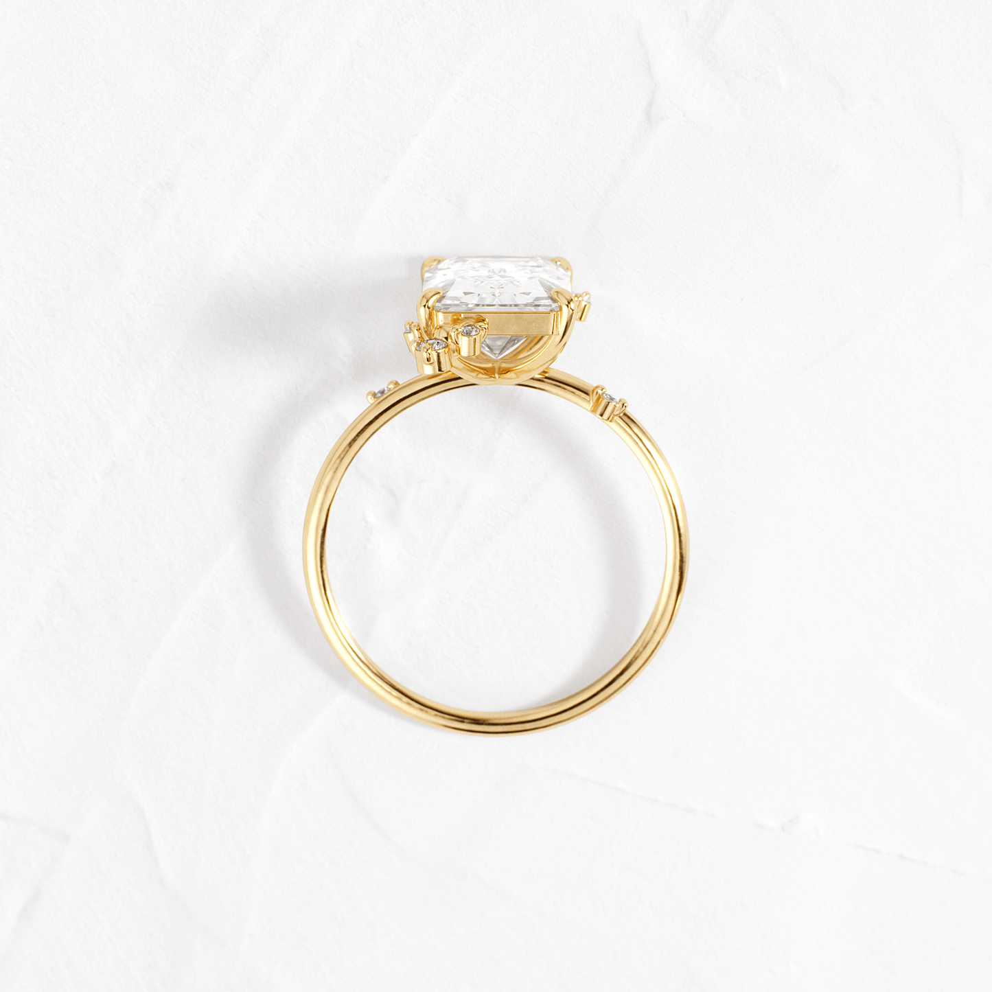 Cluster-Radiant Lab Grown Diamond Engagement Ring - Back view