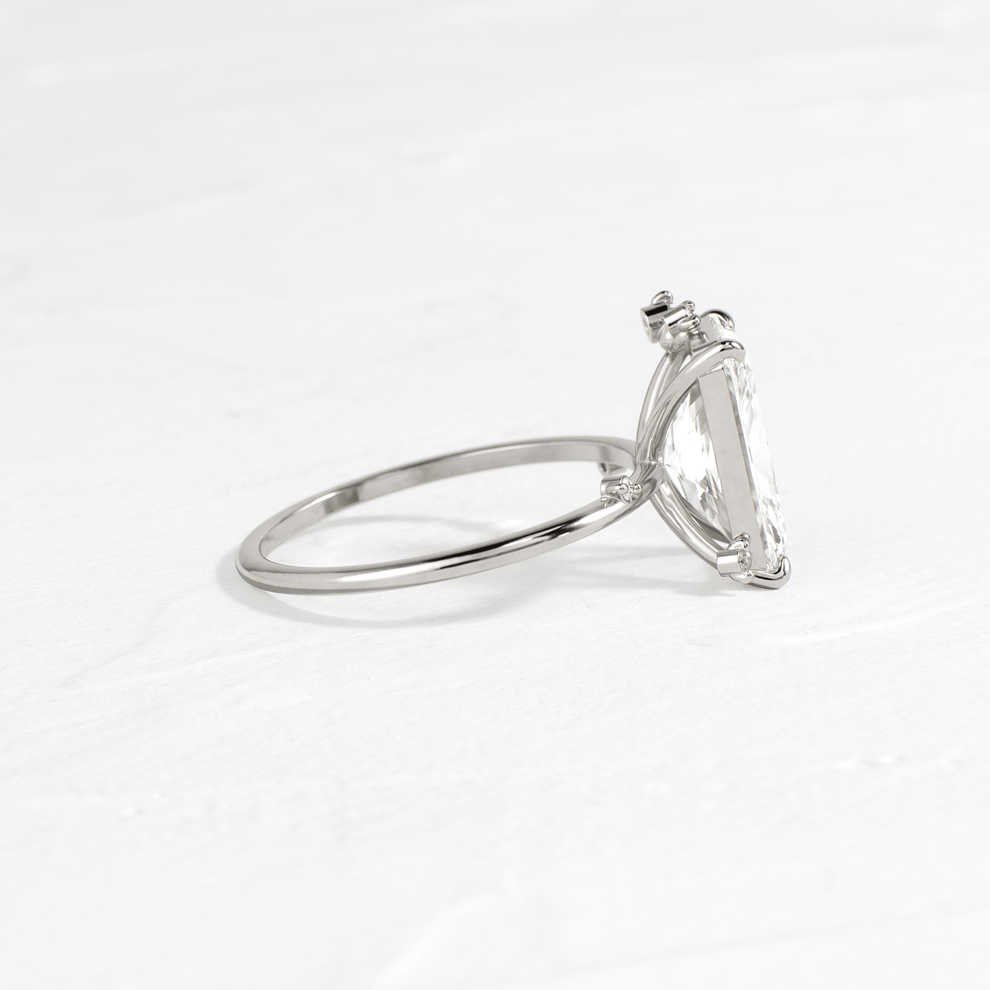 Cluster-Radiant Lab Grown Diamond Engagement Ring - Front view