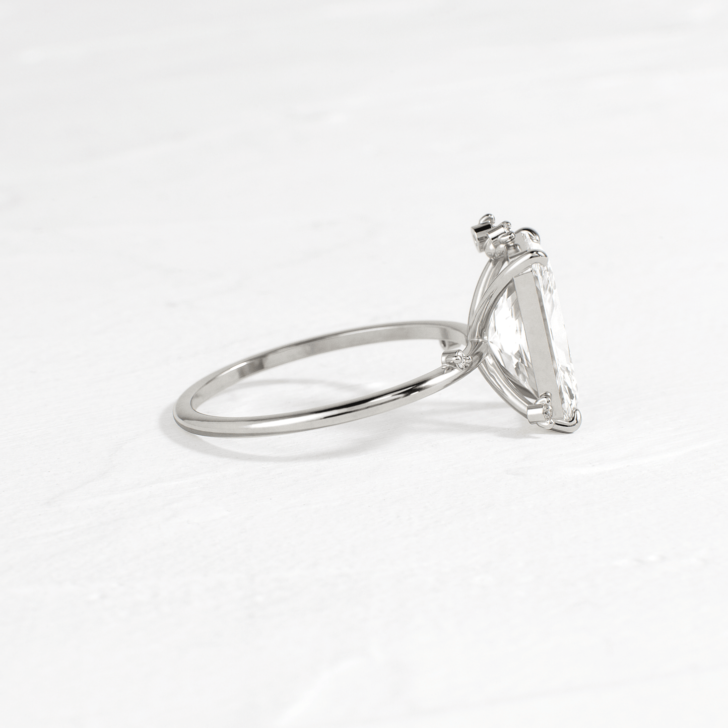Cluster-Radiant Lab Grown Diamond Engagement Ring - Front view
