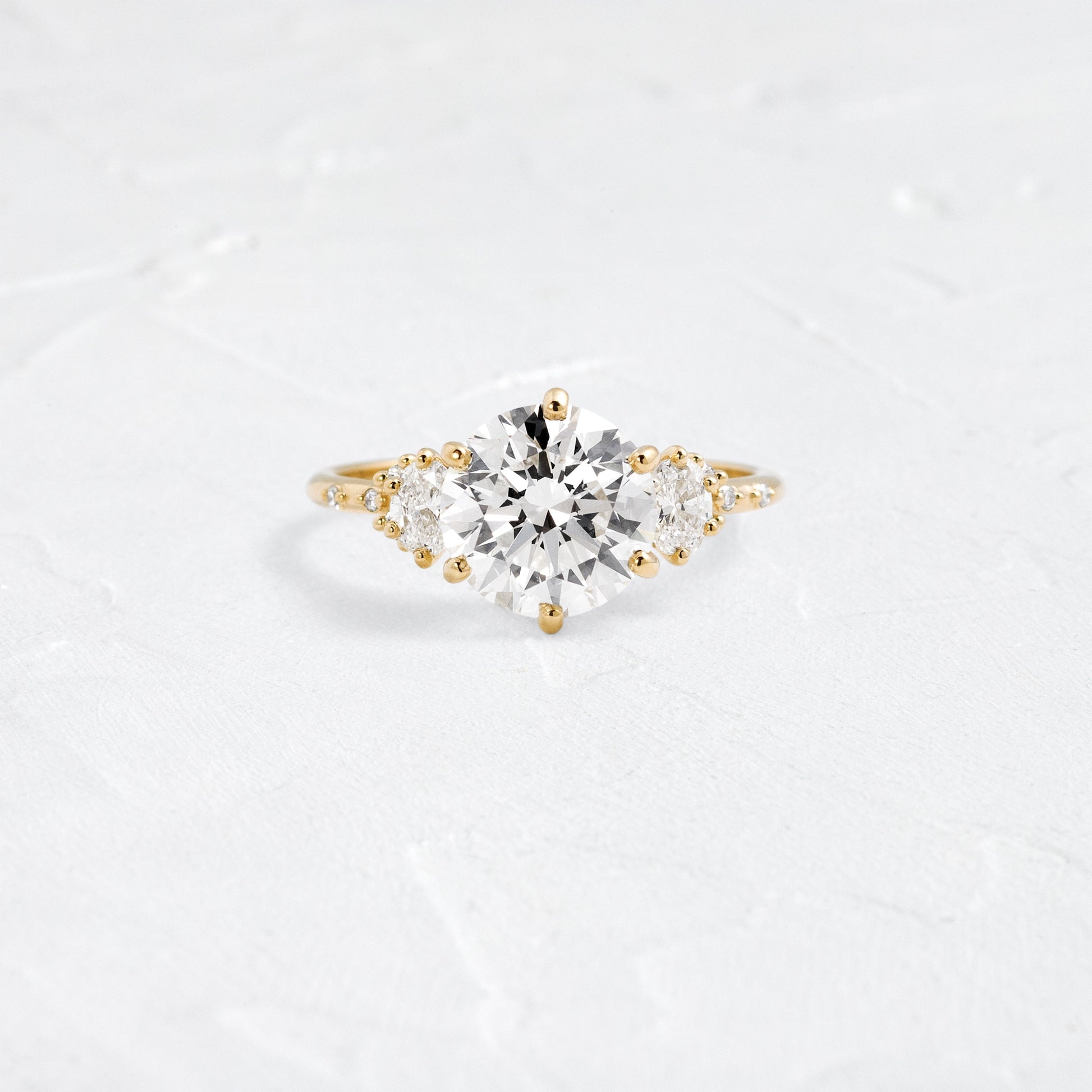 Cluster-Round Lab Grown Diamond Engagement Ring - Front view