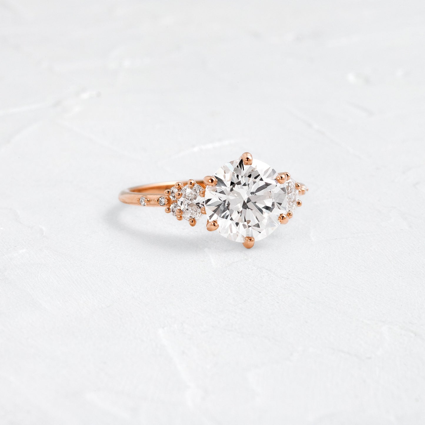 Cluster-Round Lab Grown Diamond Engagement Ring - Back view