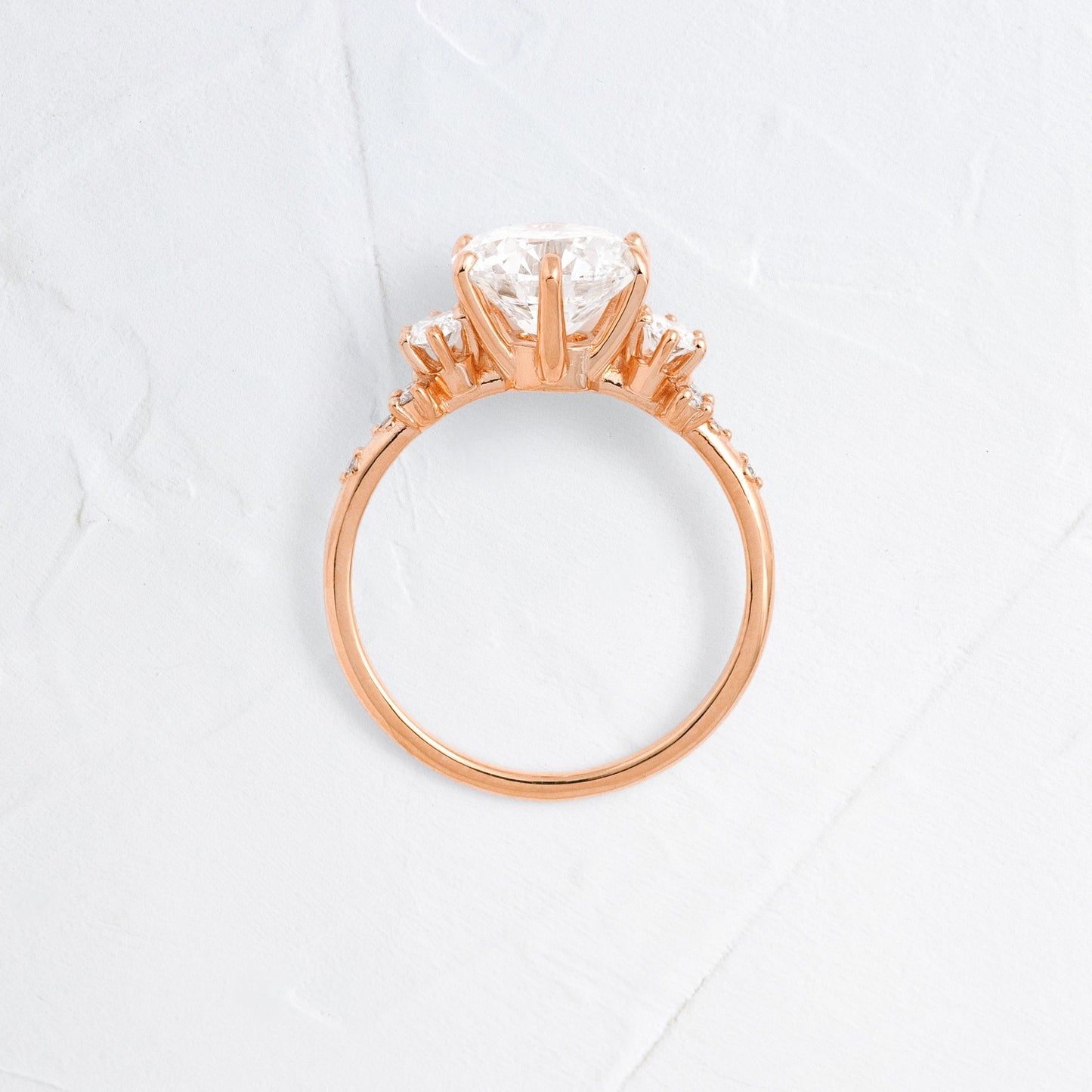 Cluster-Round Lab Grown Diamond Engagement Ring - On model