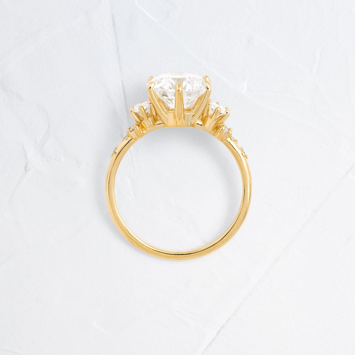 Cluster-Round Lab Grown Diamond Engagement Ring - Back view