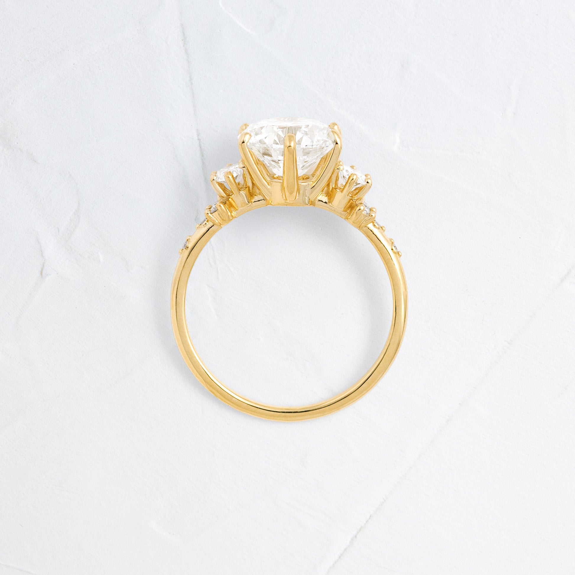 Cluster-Round Lab Grown Diamond Engagement Ring - Back view