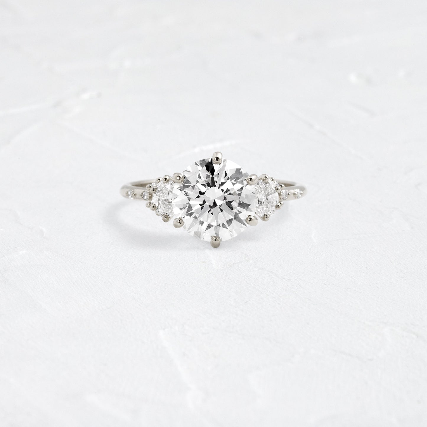 Cluster-Round Lab Grown Diamond Engagement Ring - Detail view