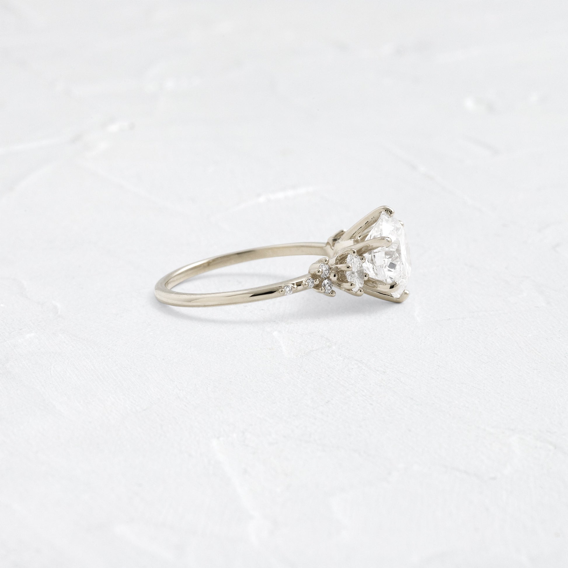 Cluster-Round Lab Grown Diamond Engagement Ring - Lifestyle
