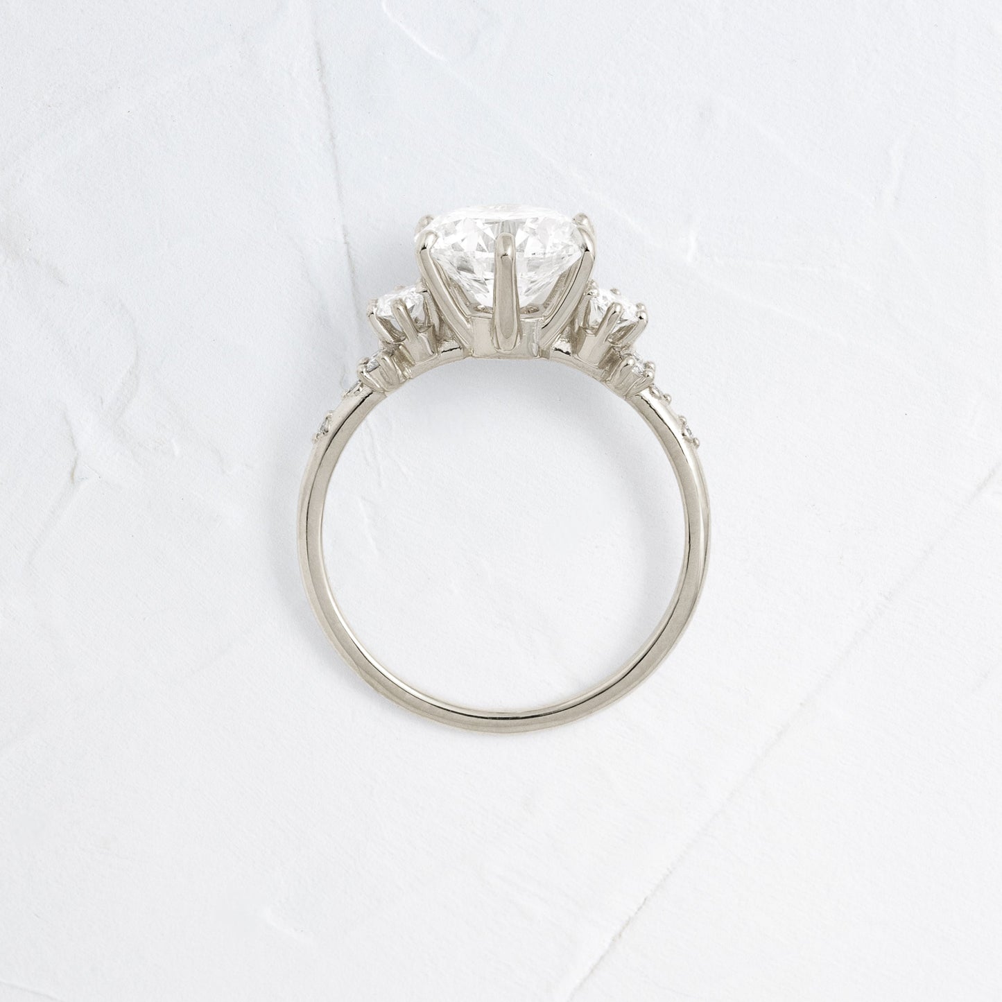 Cluster-Round Lab Grown Diamond Engagement Ring - Front view