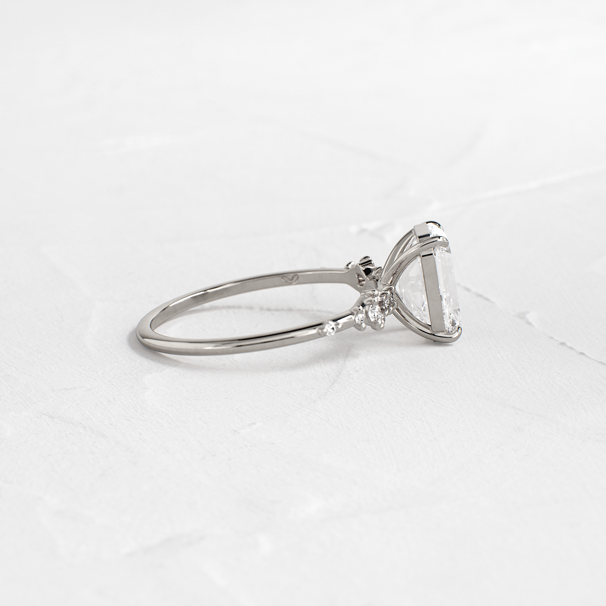 Cluster Style-Emerald Lab Grown Diamond Engagement Ring - Lifestyle