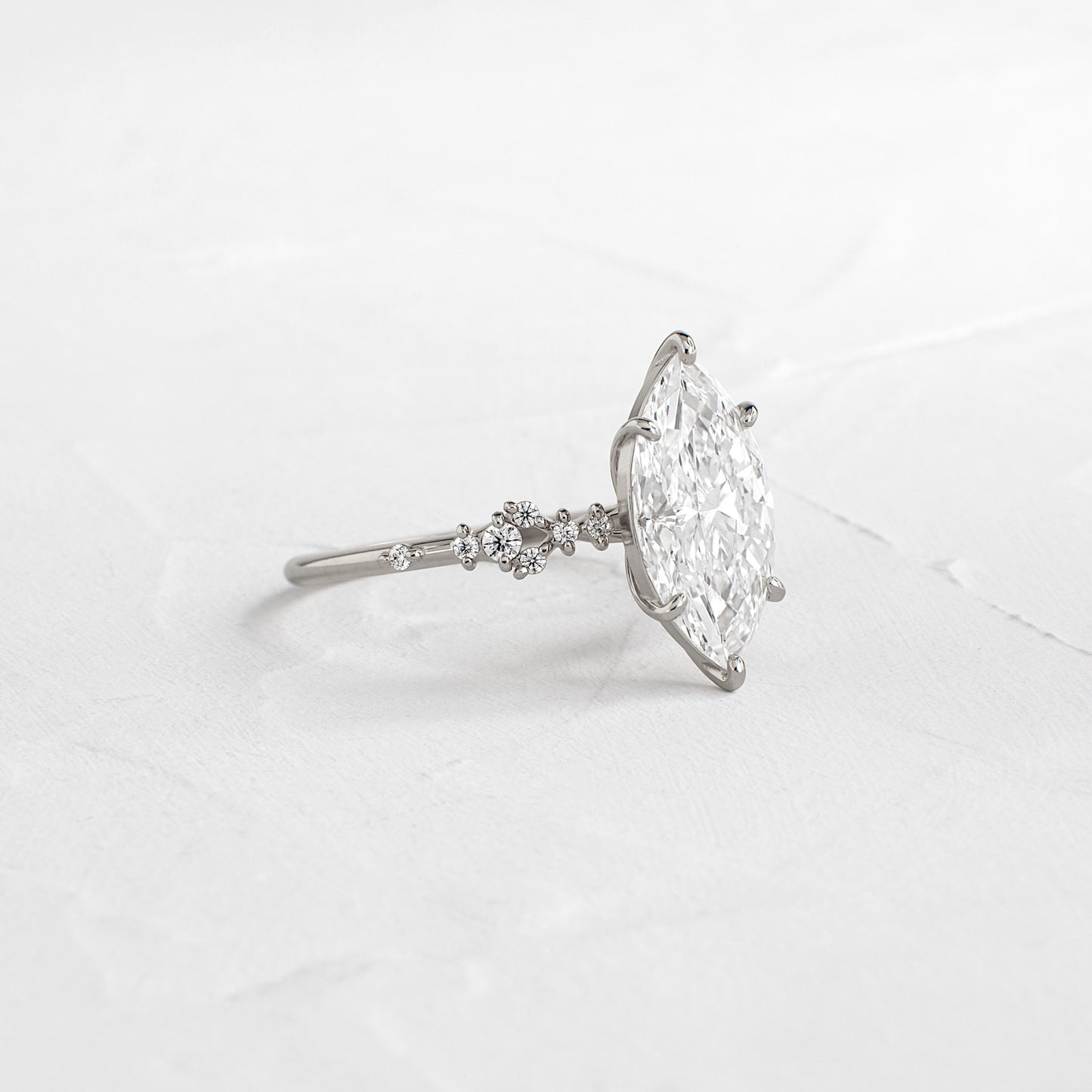 Cluster Style-Marquise Lab Grown Diamond Engagement Ring - Lifestyle