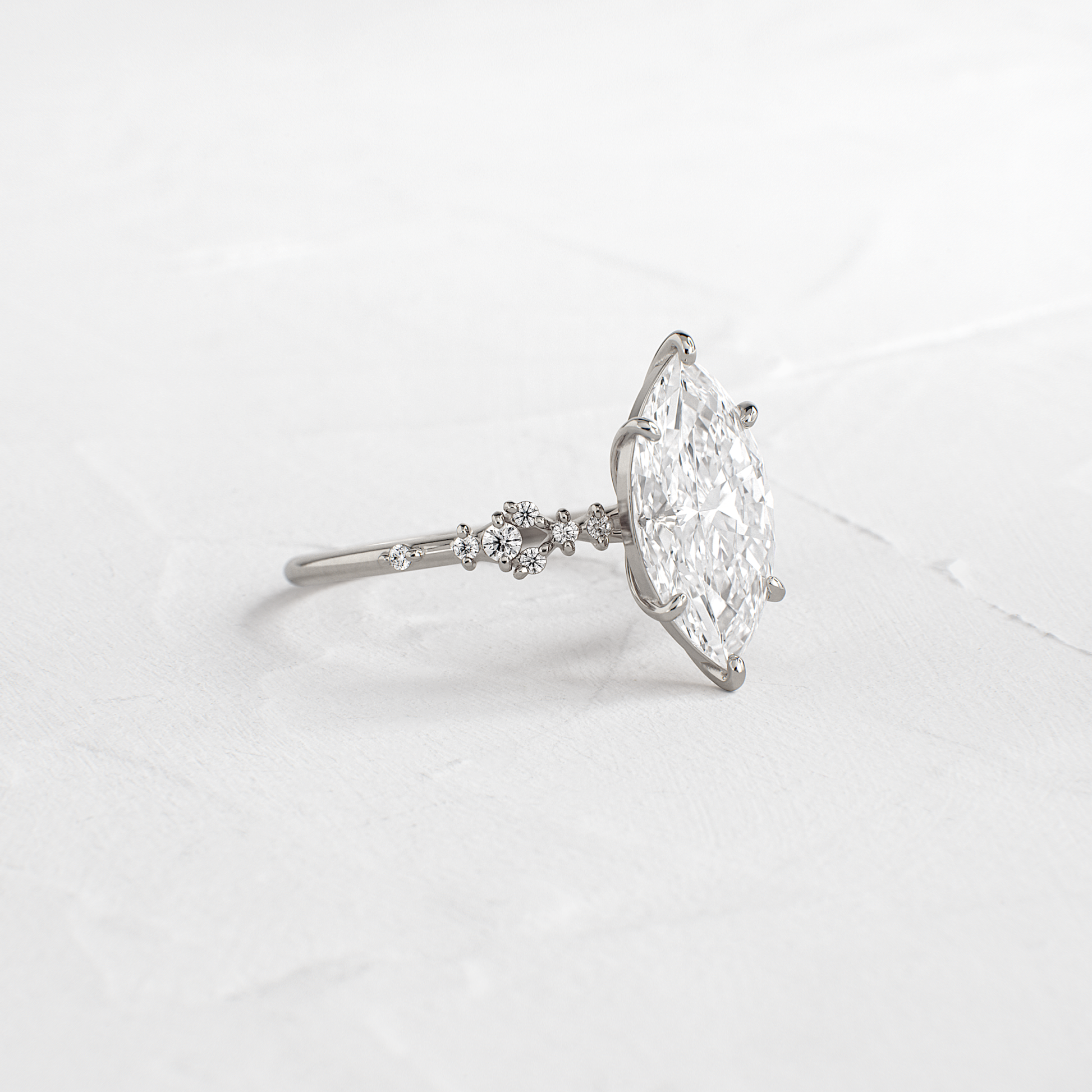 Cluster Style-Marquise Lab Grown Diamond Engagement Ring - Lifestyle