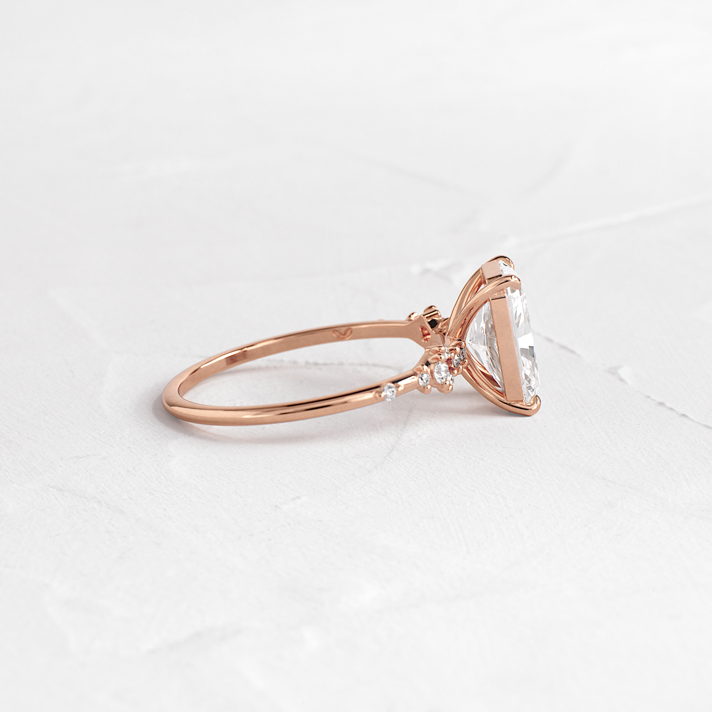 Cluster Style-Radiant Lab Grown Diamond Engagement Ring - Detail view