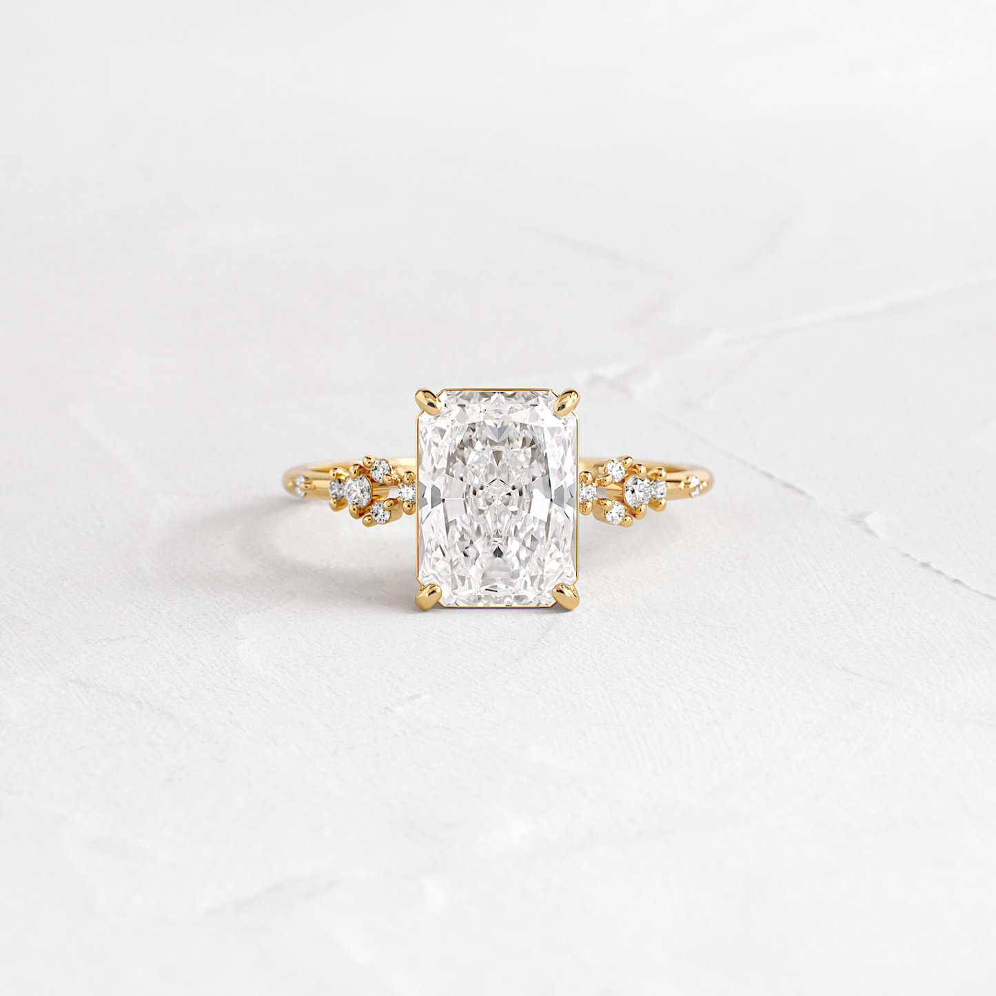 Cluster Style-Radiant Lab Grown Diamond Engagement Ring - Front view