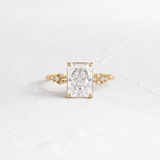 Cluster Style-Radiant Lab Grown Diamond Engagement Ring - Front view