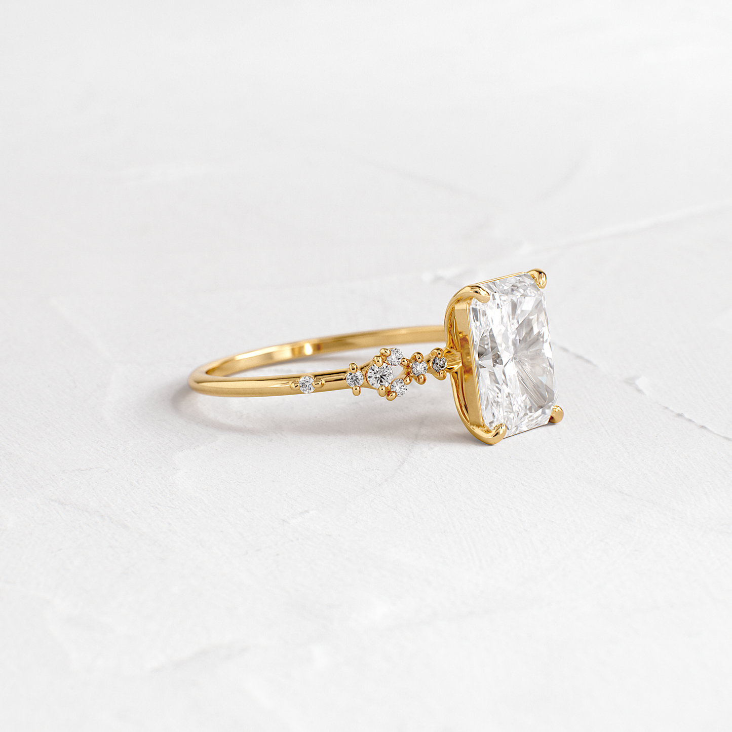 Cluster Style-Radiant Lab Grown Diamond Engagement Ring - Front view